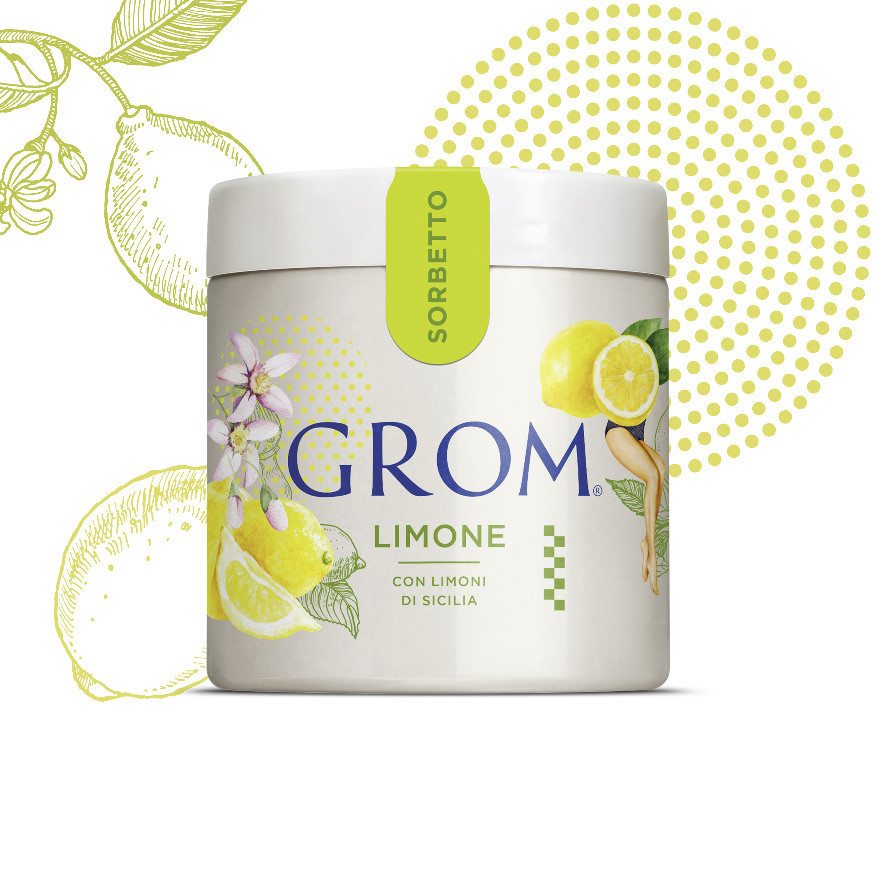 Limone Gelato Tub