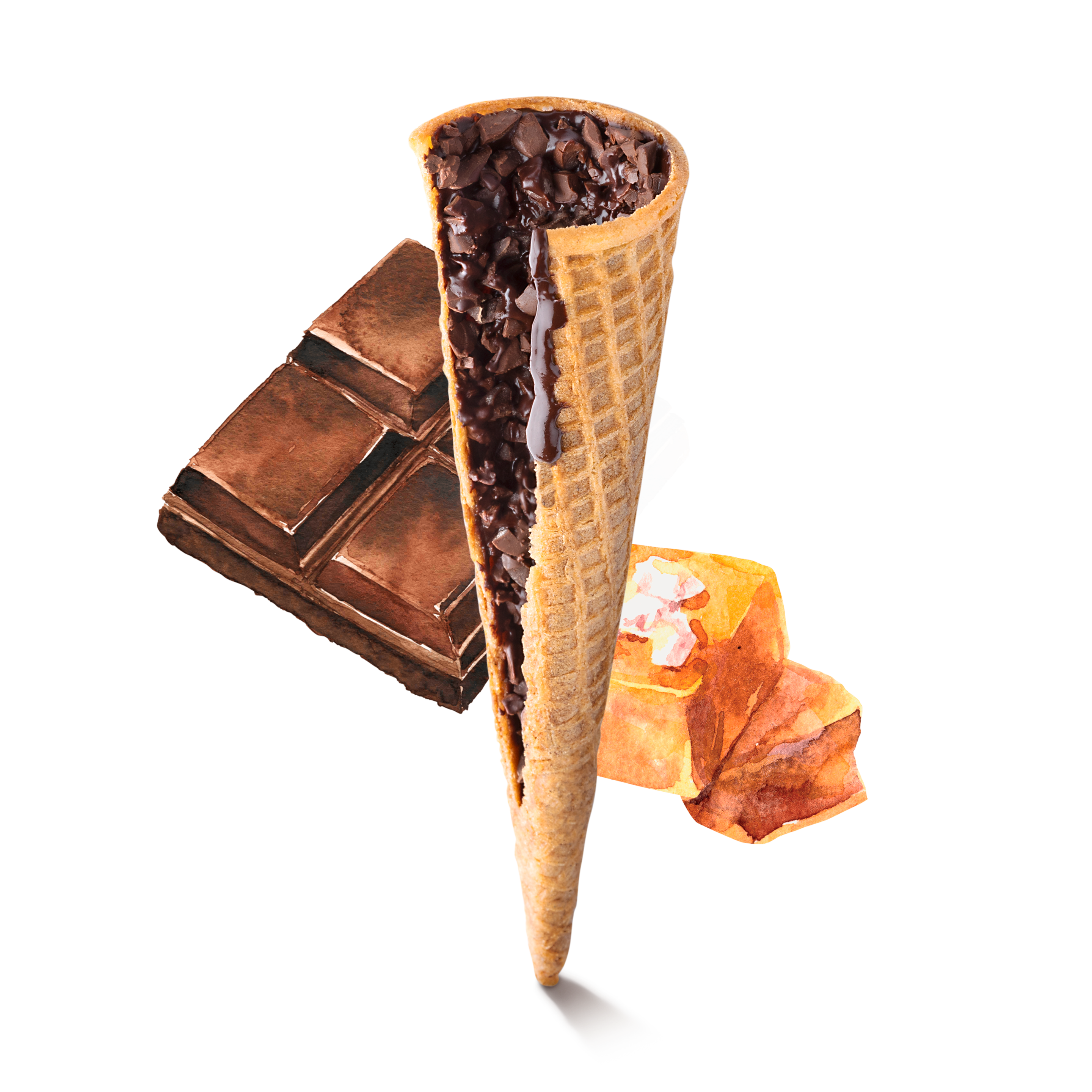 Conoripieno caramello cioccolato
