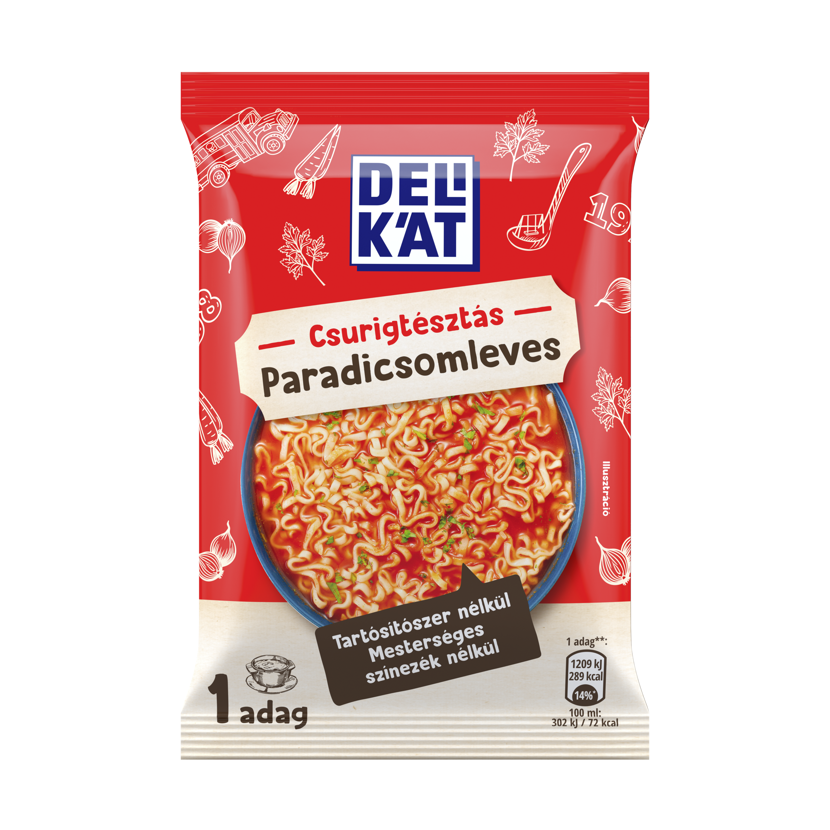 Delikát Csurigtésztás Paradicsomleves 61 g packshot
