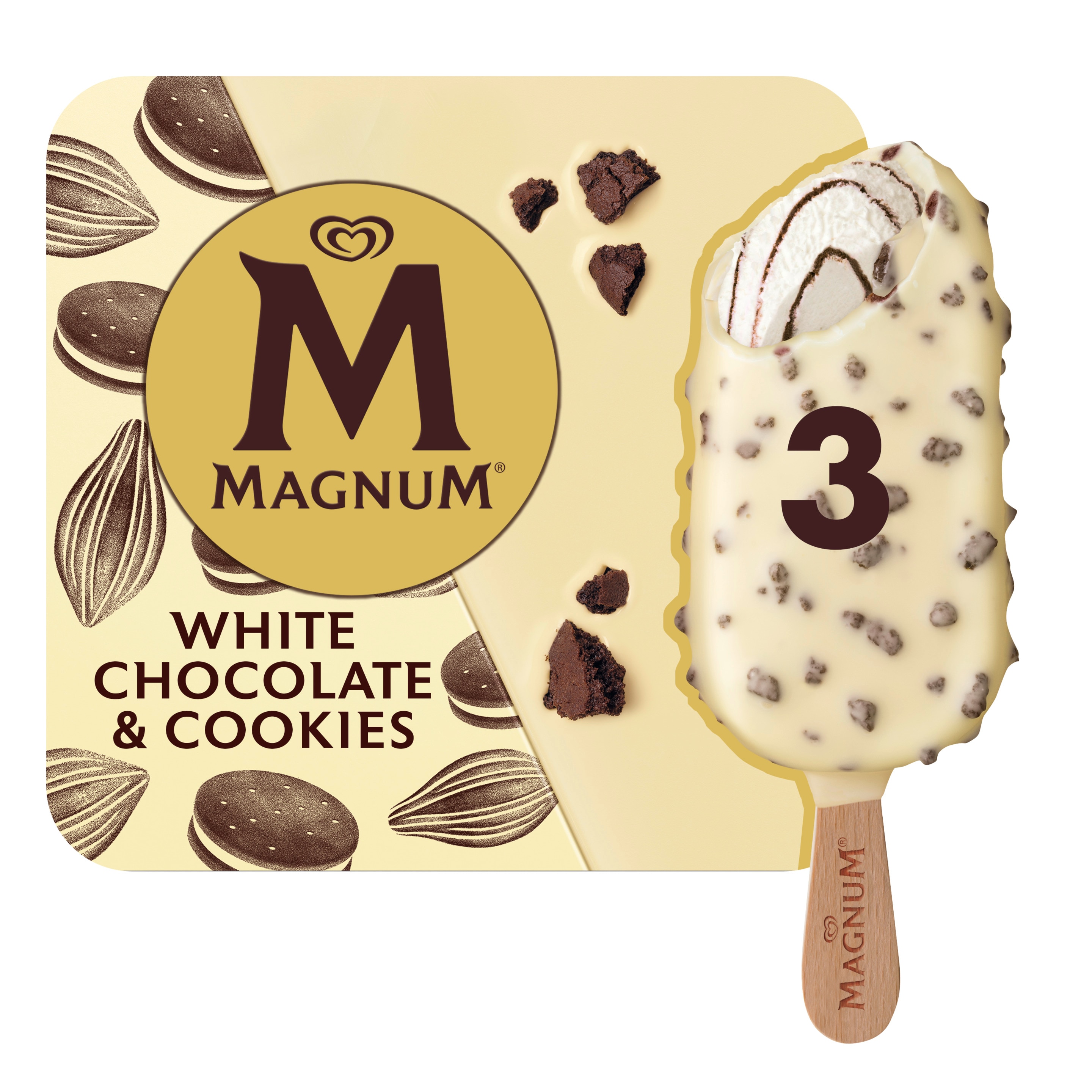 Magnum White Chocolate & Cookies Ice Cream 3 x 90ml