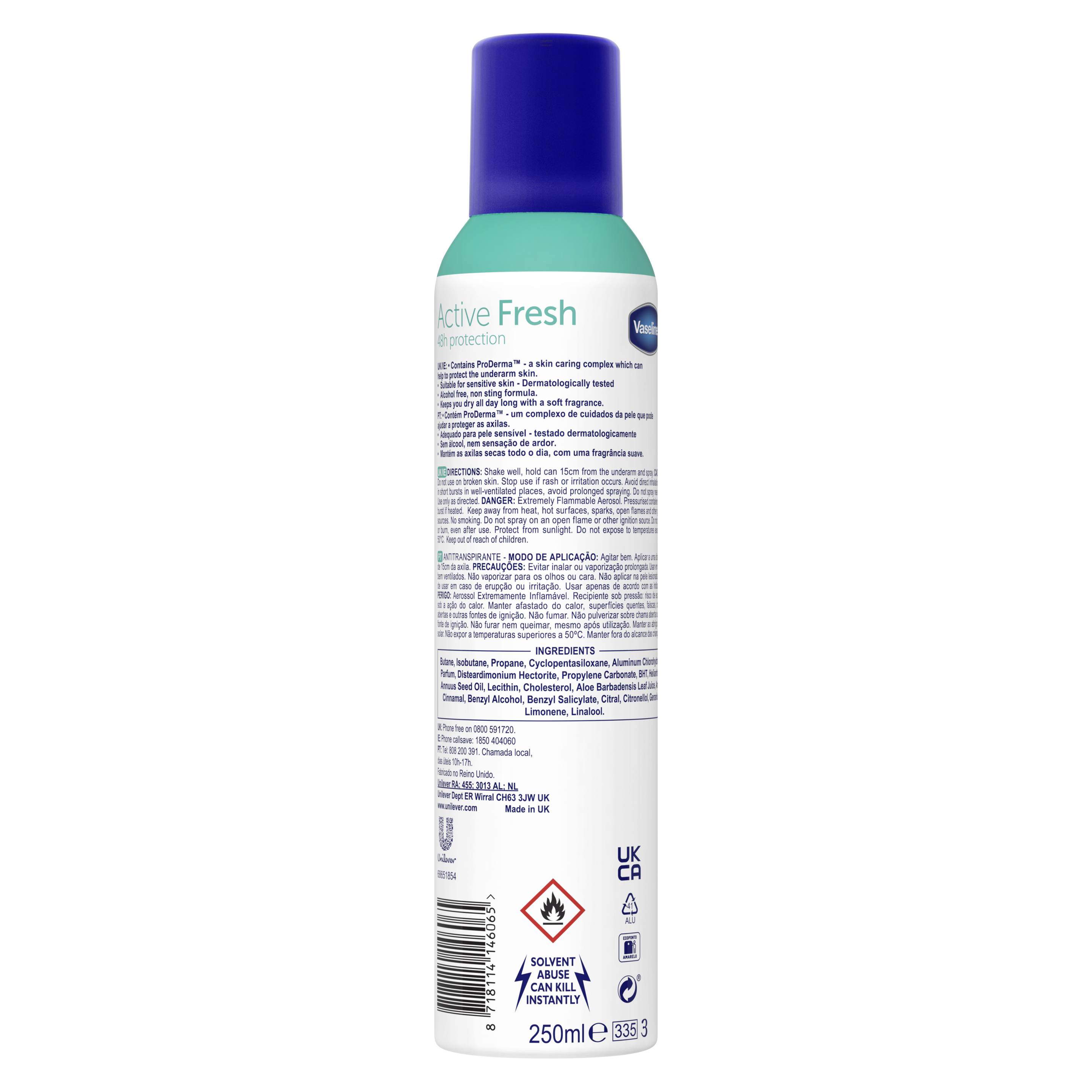 Vaseline Active Fresh Anti-Perspirant 250 ML