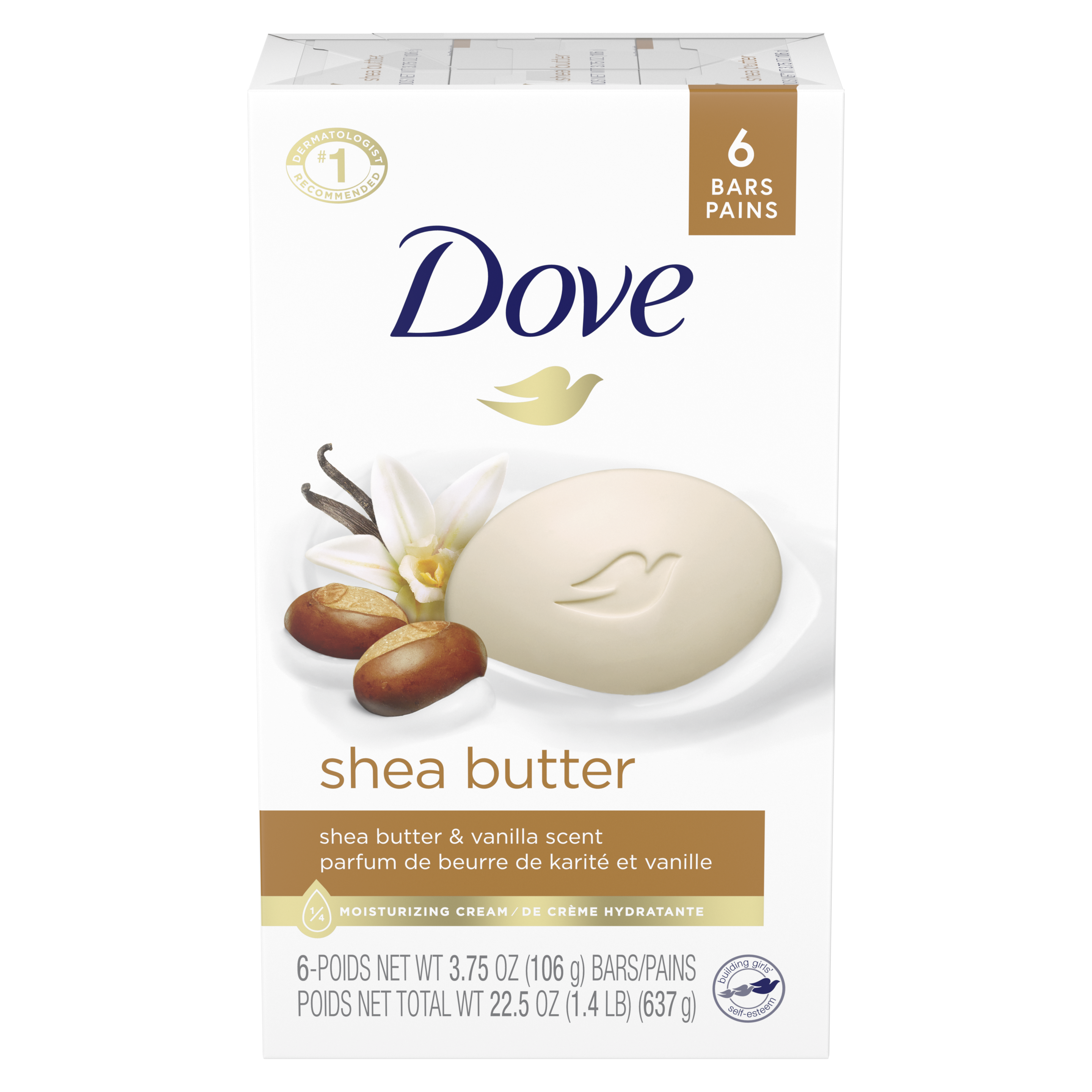 Dove Beauty Bar Gentle Skin Cleanser Moisturizing for Gentle Soft Skin Care  Shea Butter More Moisturizing Than Bar Soap 3.75 oz, 4 Bars