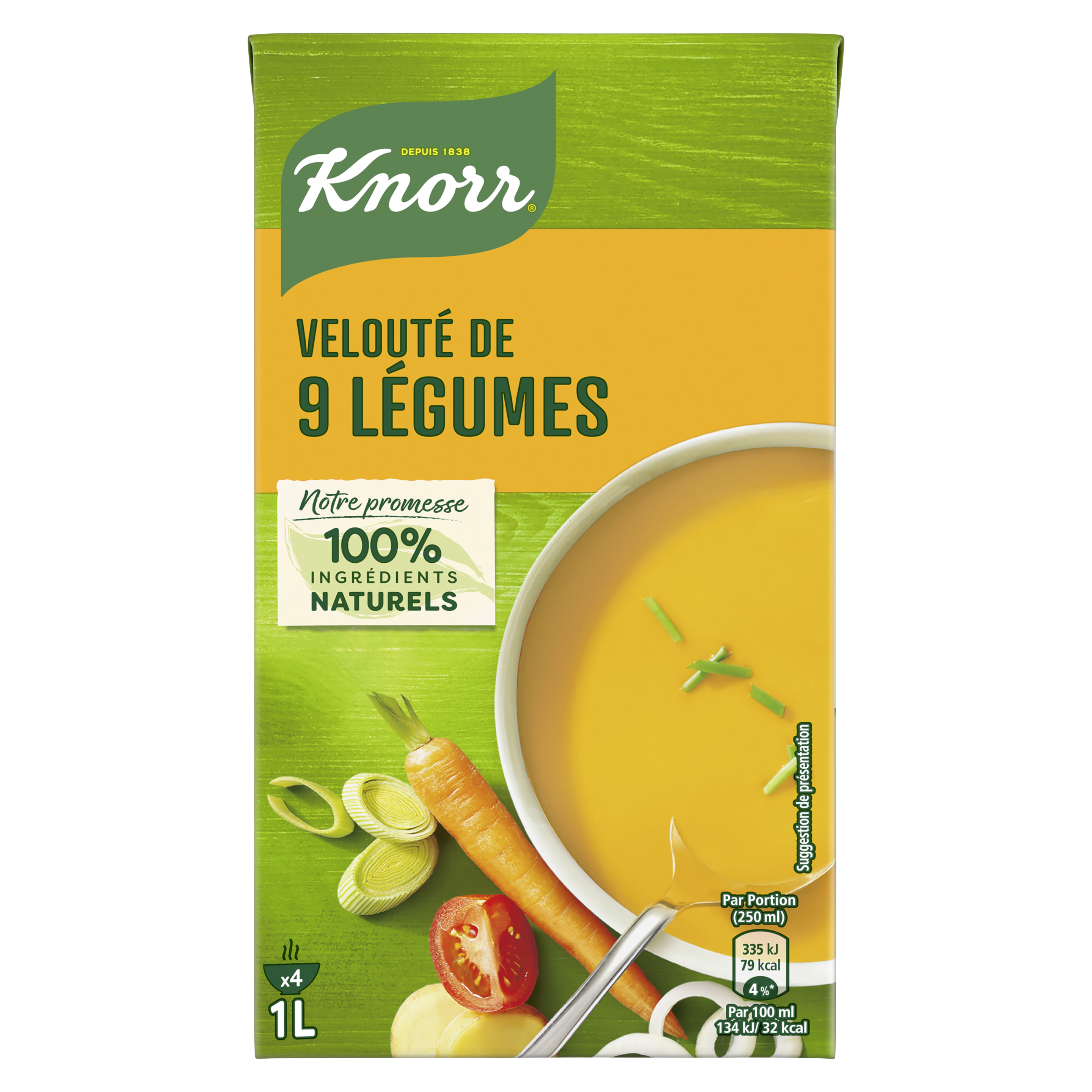 KNORR Crèmesuppe mit 9 Gemüsen 1 l Kombiblock 4 Portionen