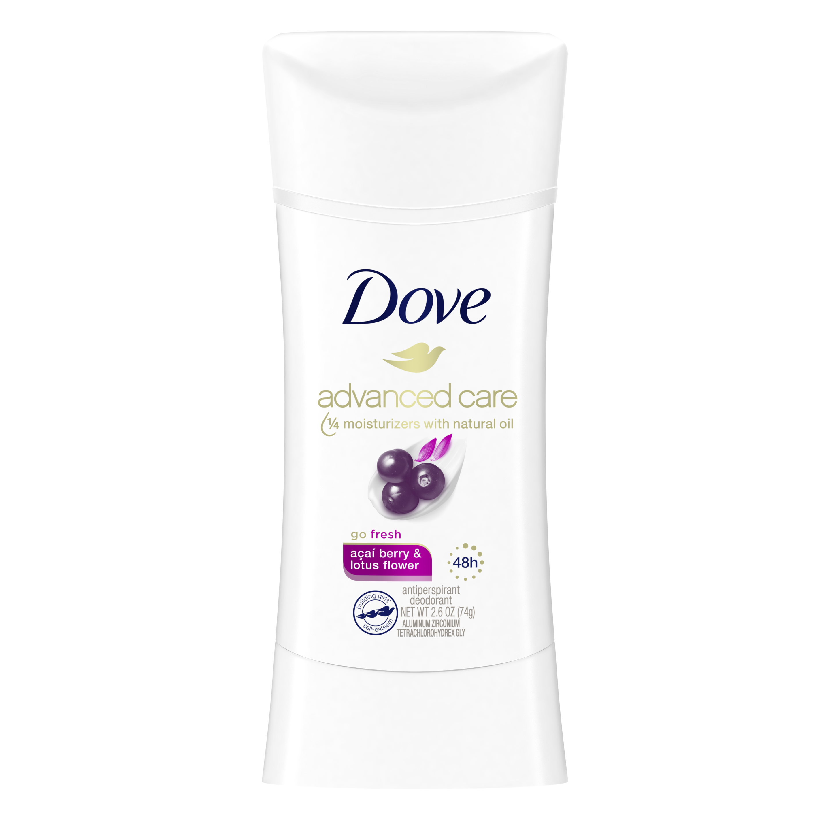 Dove Advanced Care Antiperspirant Deodorant Stick Go Fresh Acai Berry & Lotus Flower 2.6oz
