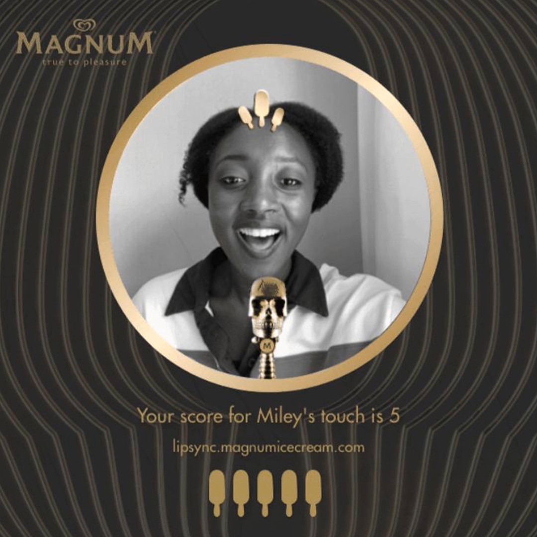 Woman singing in Magnum 'LipSync' Challenge