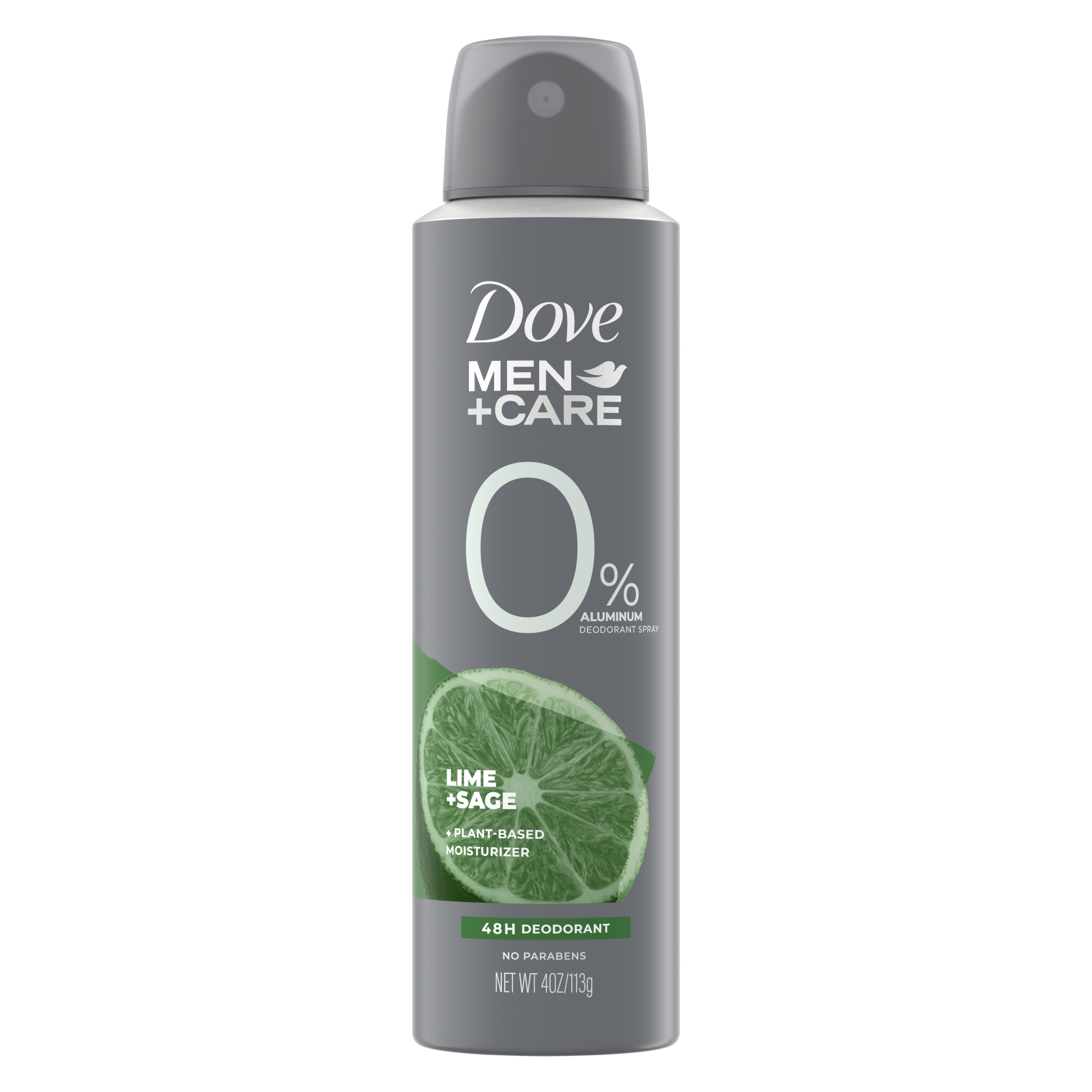 Dove Men+Care Lime & Sage Aluminum Free Deodorant Spray  4oz front