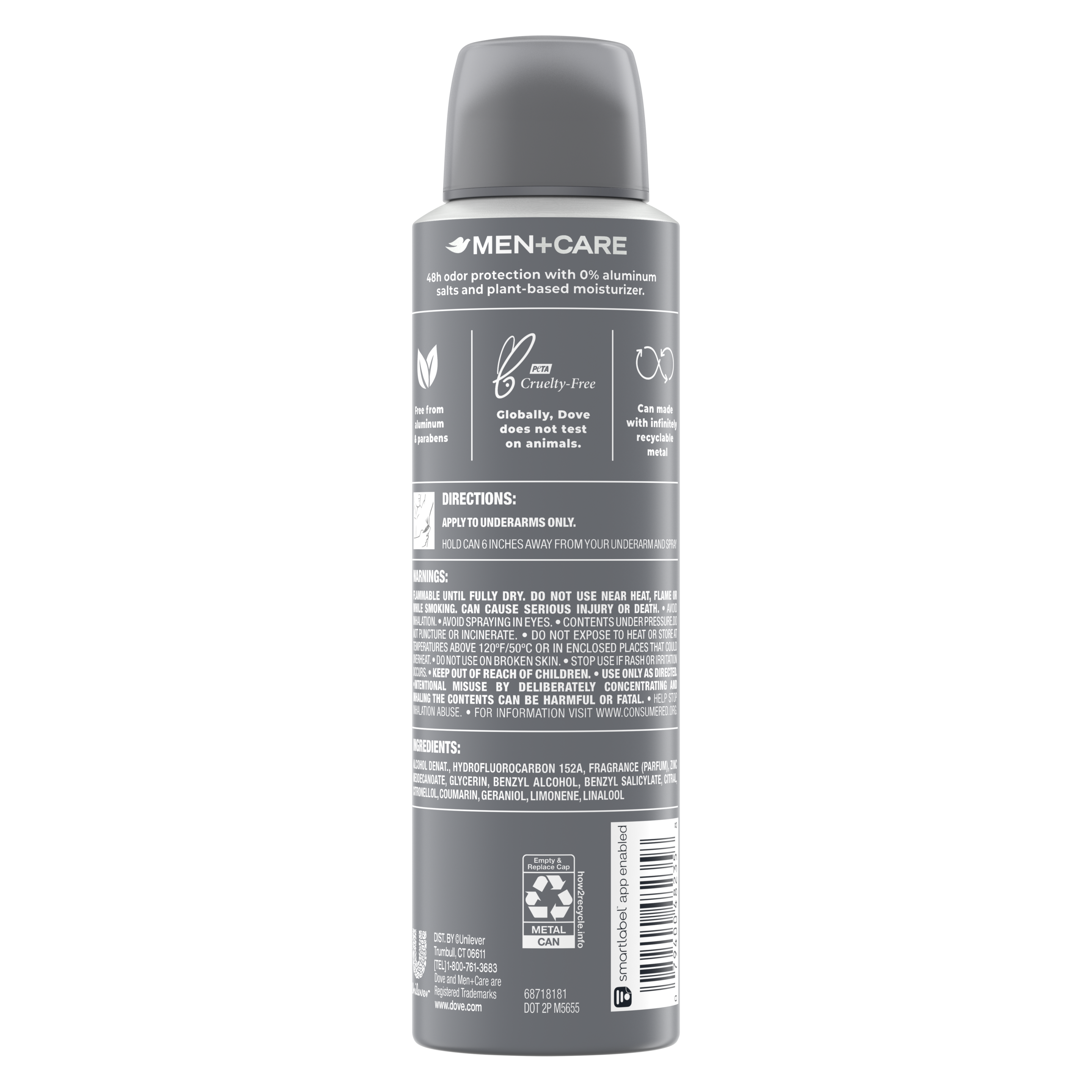 Dove Men+Care Lime & Sage Deodorant Spray 4.0oz back