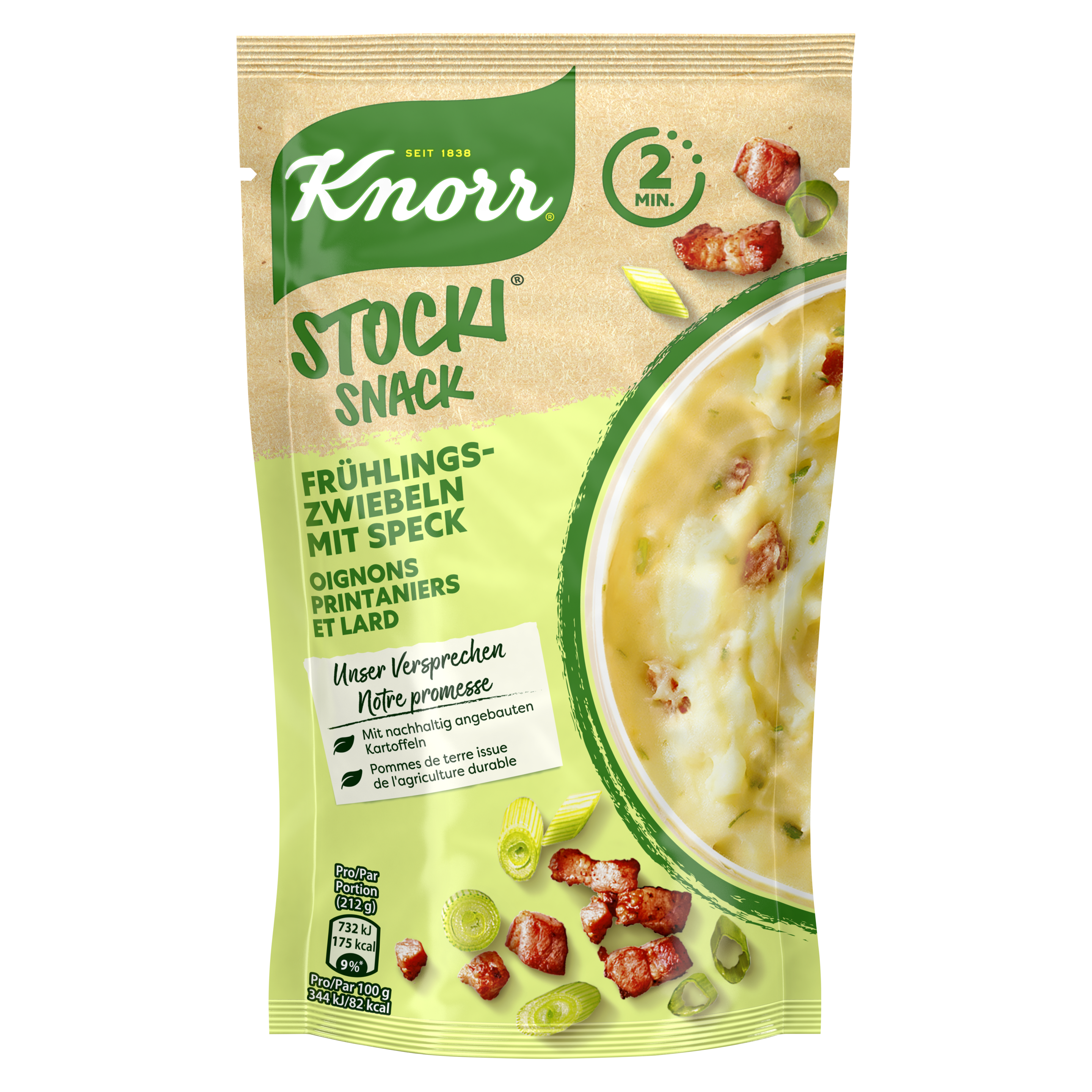KNORR Stocki snack Oignons printaniers et lard sachet 1 portion