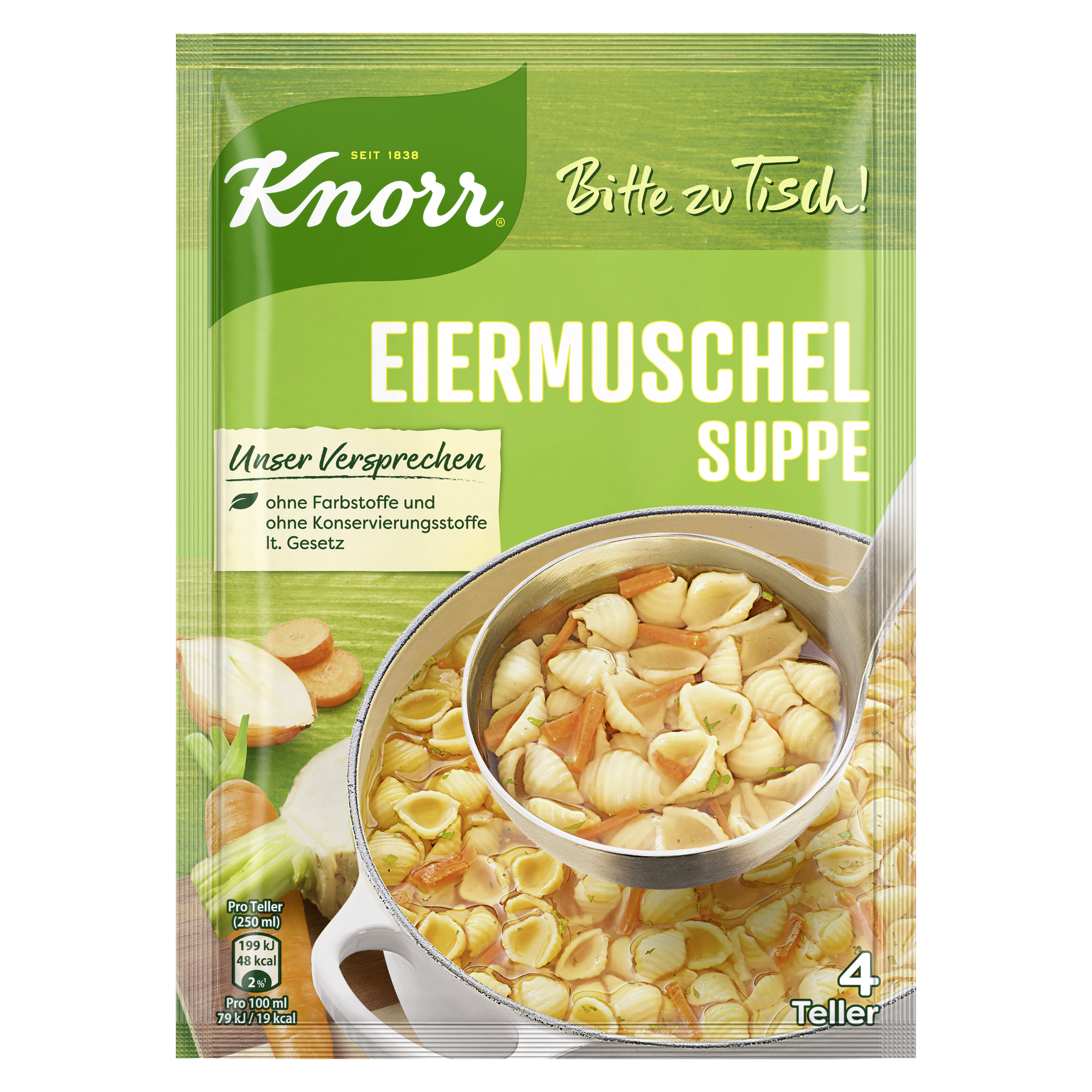 Knorr Bitte zu Tisch! Eiermuschel Suppe 4 Teller