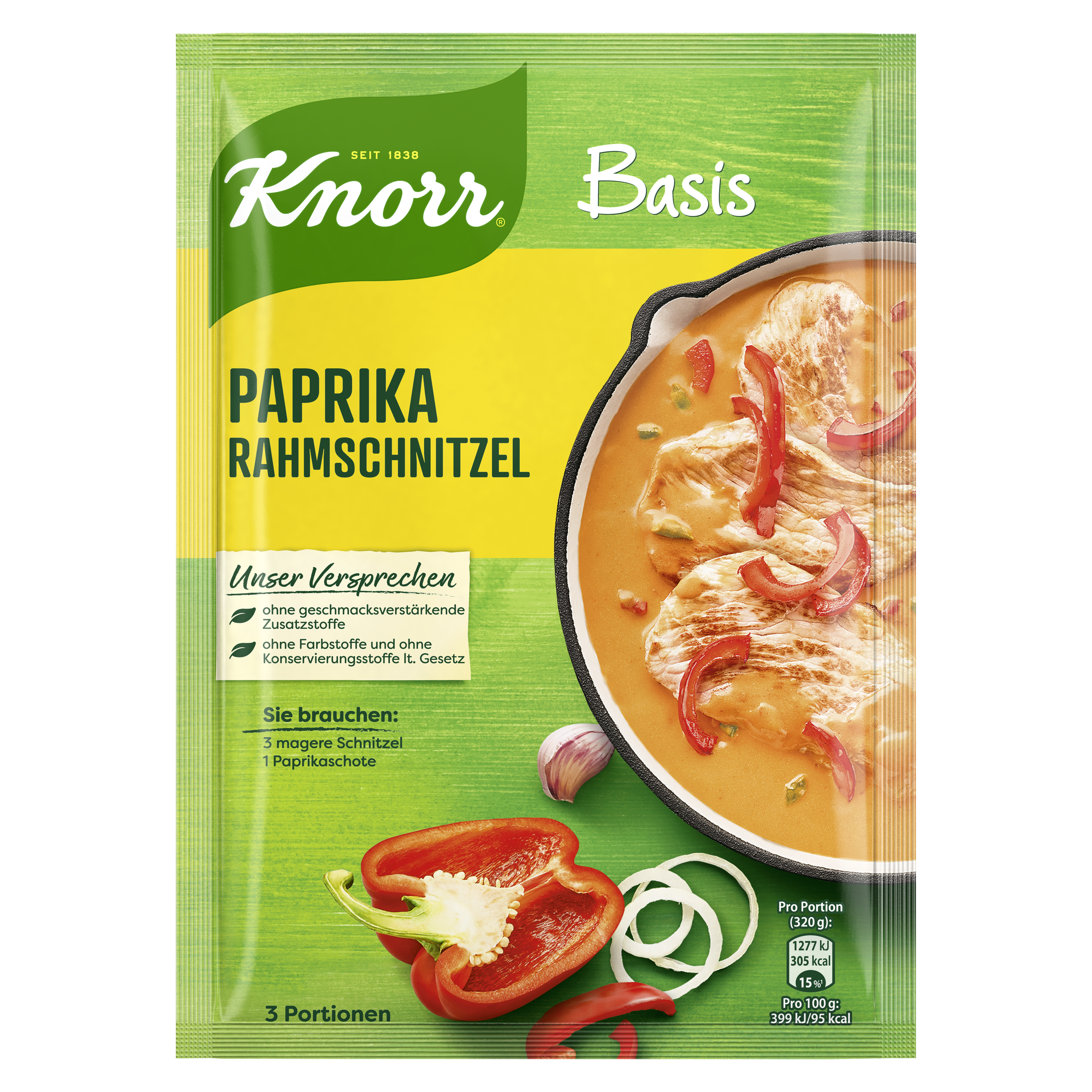 Knorr Basis Paprika-Rahmschnitzel 3 Portionen