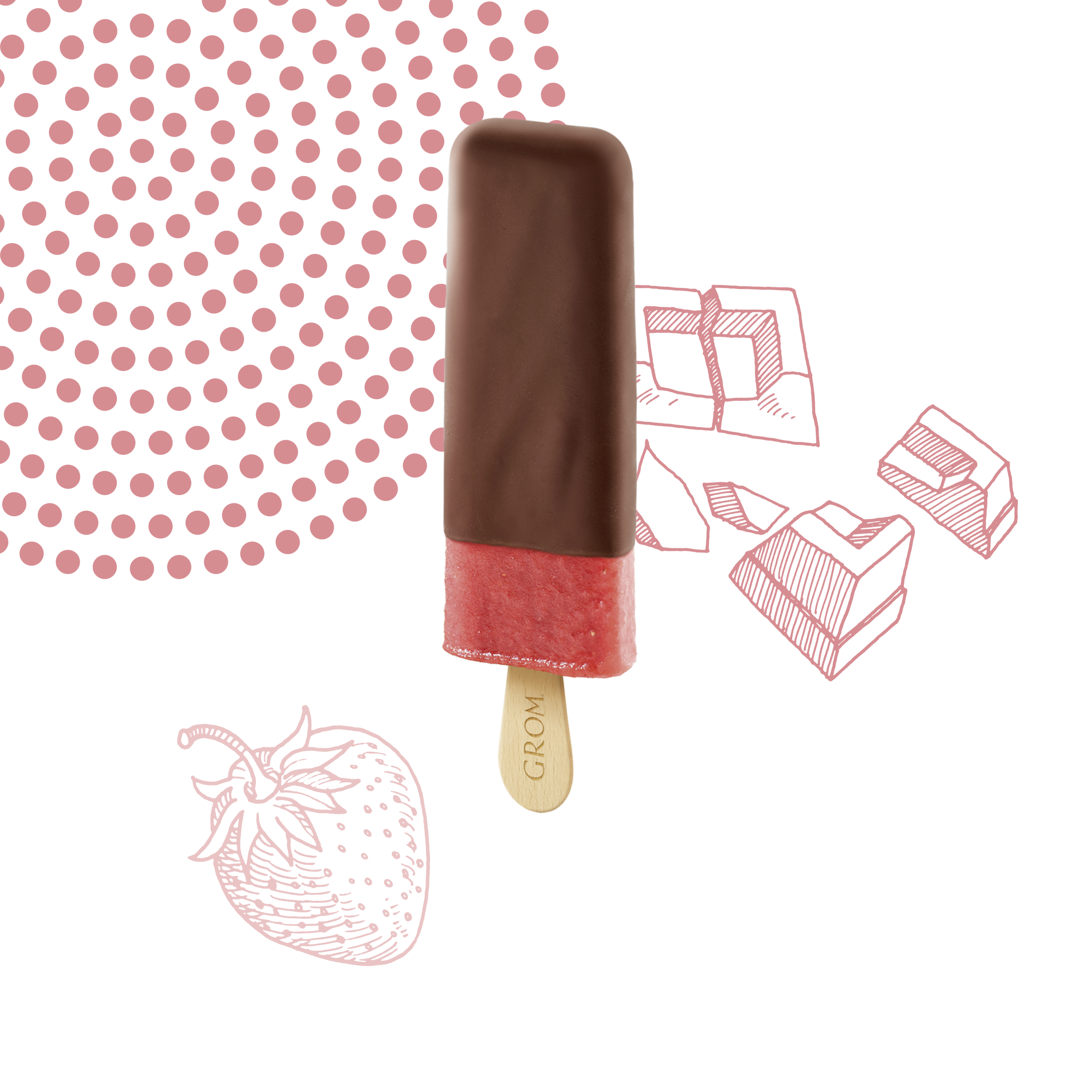 Sorbetto fragola ricoperto