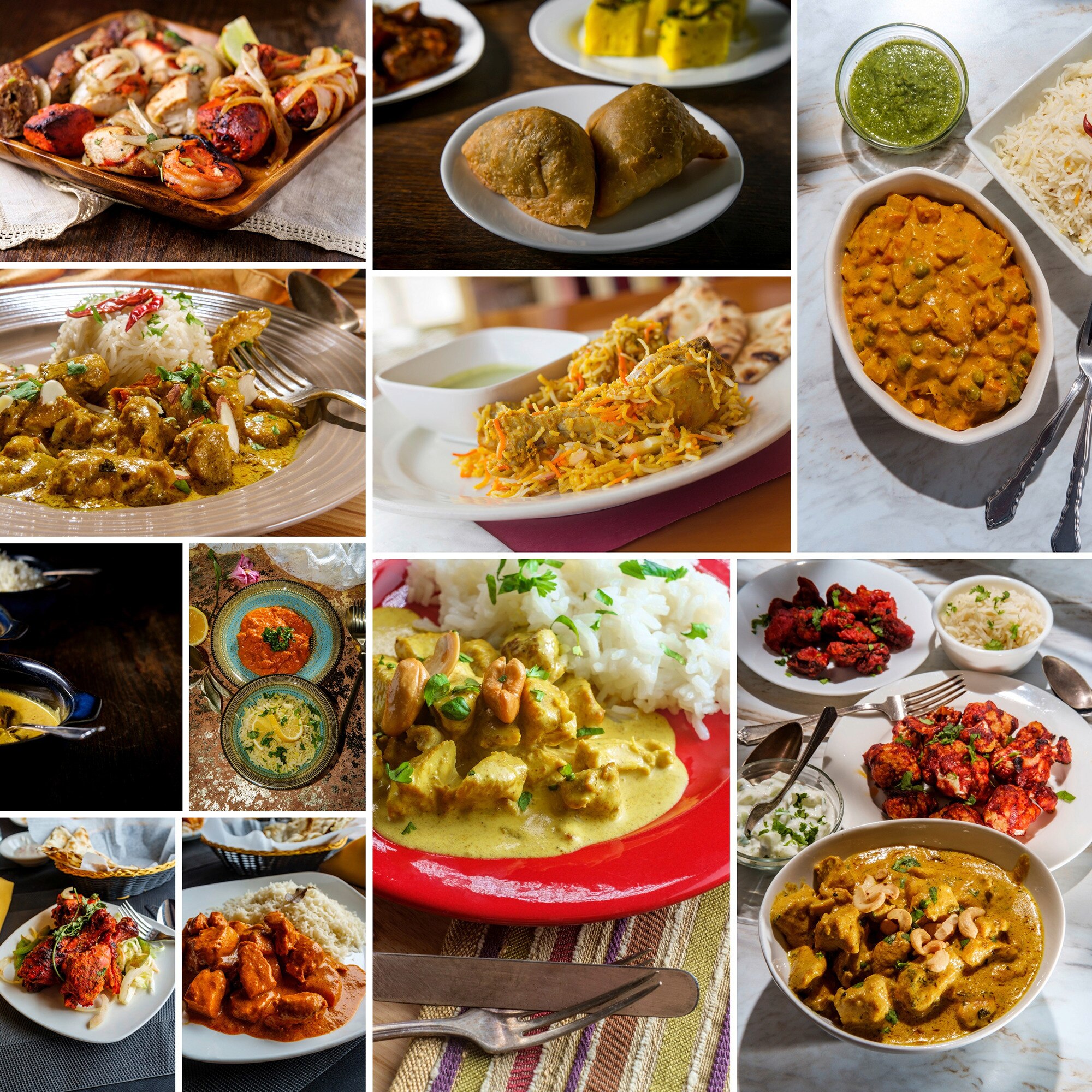 Curry dishes collage