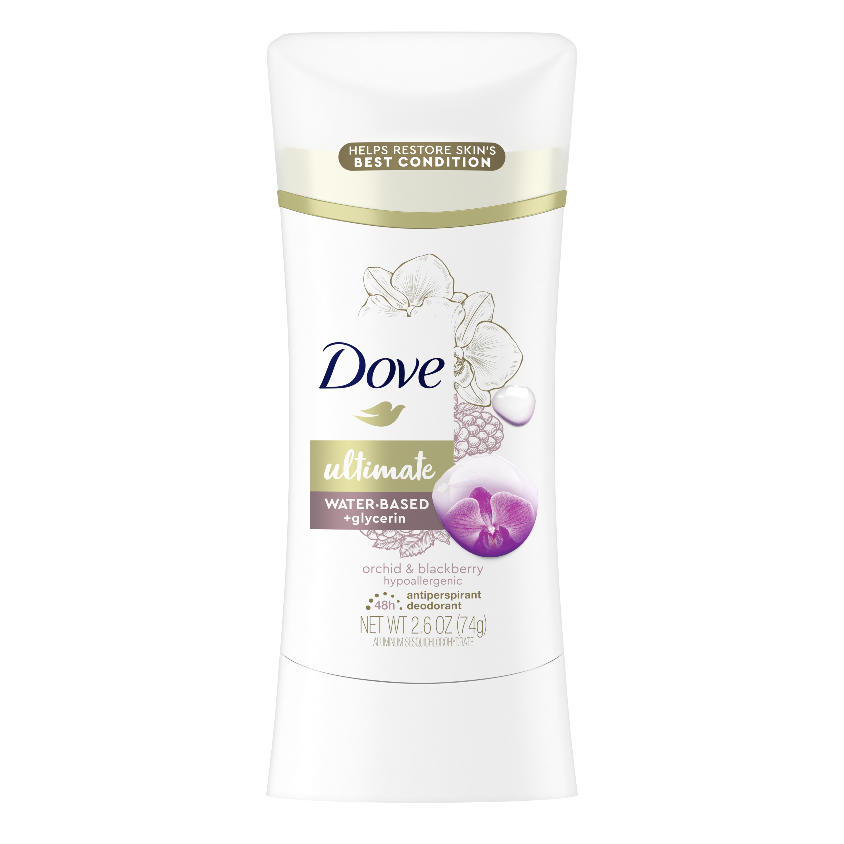Dove Ultimate Antiperspirant Deodorant Stick Orchid and Blackberry 2.6oz