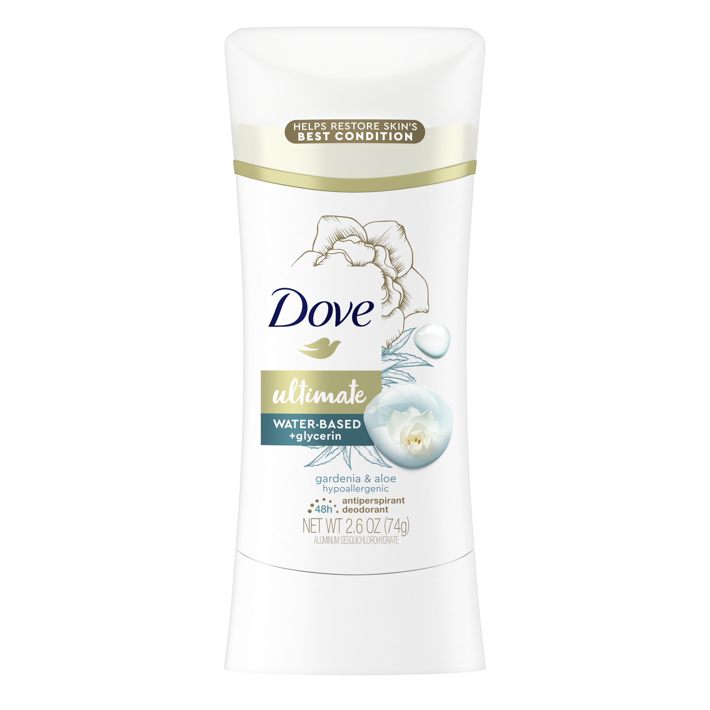 Dove Ultimate Antiperspirant Deodorant Stick Gardenia and Aloe 2.6oz