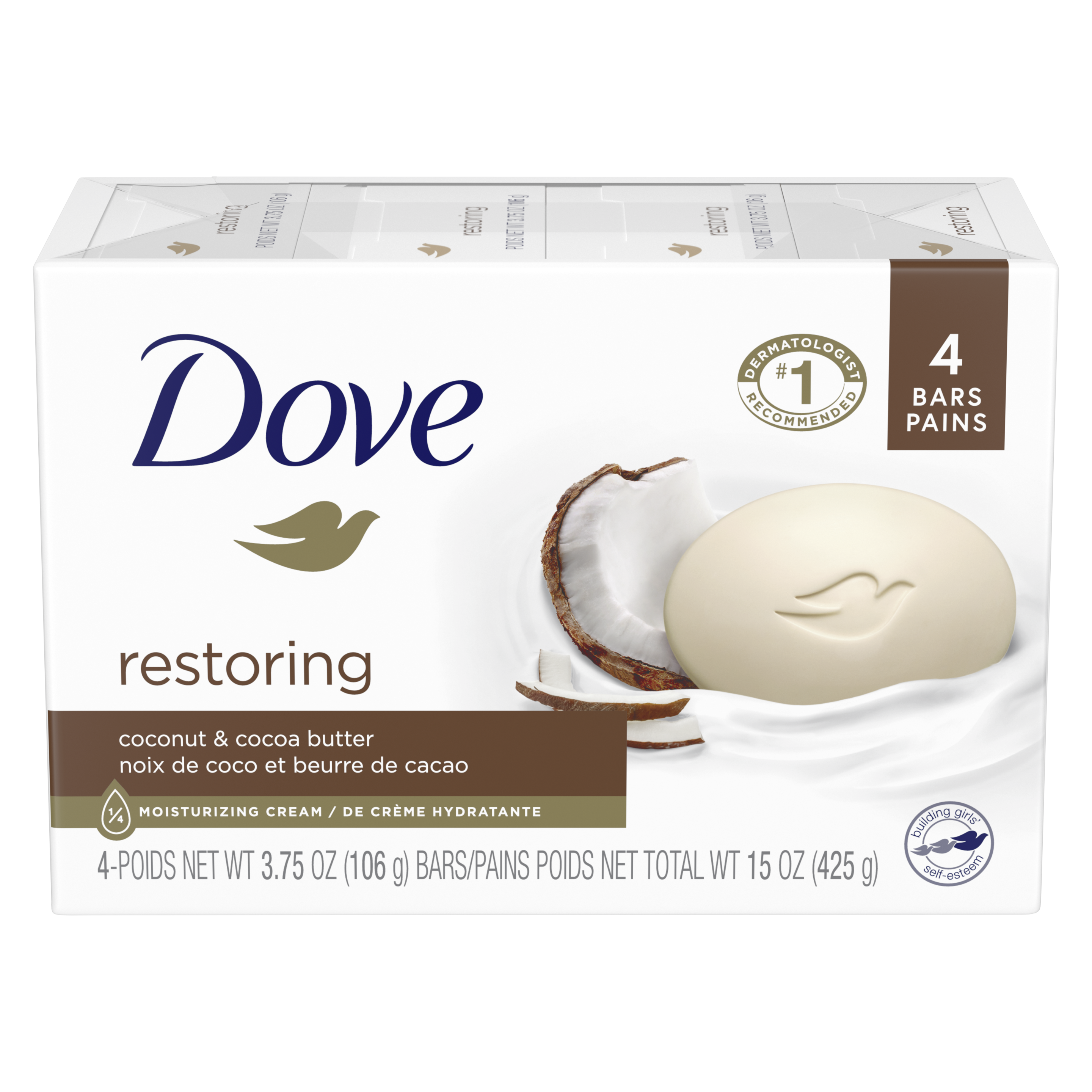 Dove Beauty Bar Gentle Skin Cleanser Moisturizing for Gentle Soft Skin Care  Shea Butter More Moisturizing Than Bar Soap 3.75 oz, 4 Bars