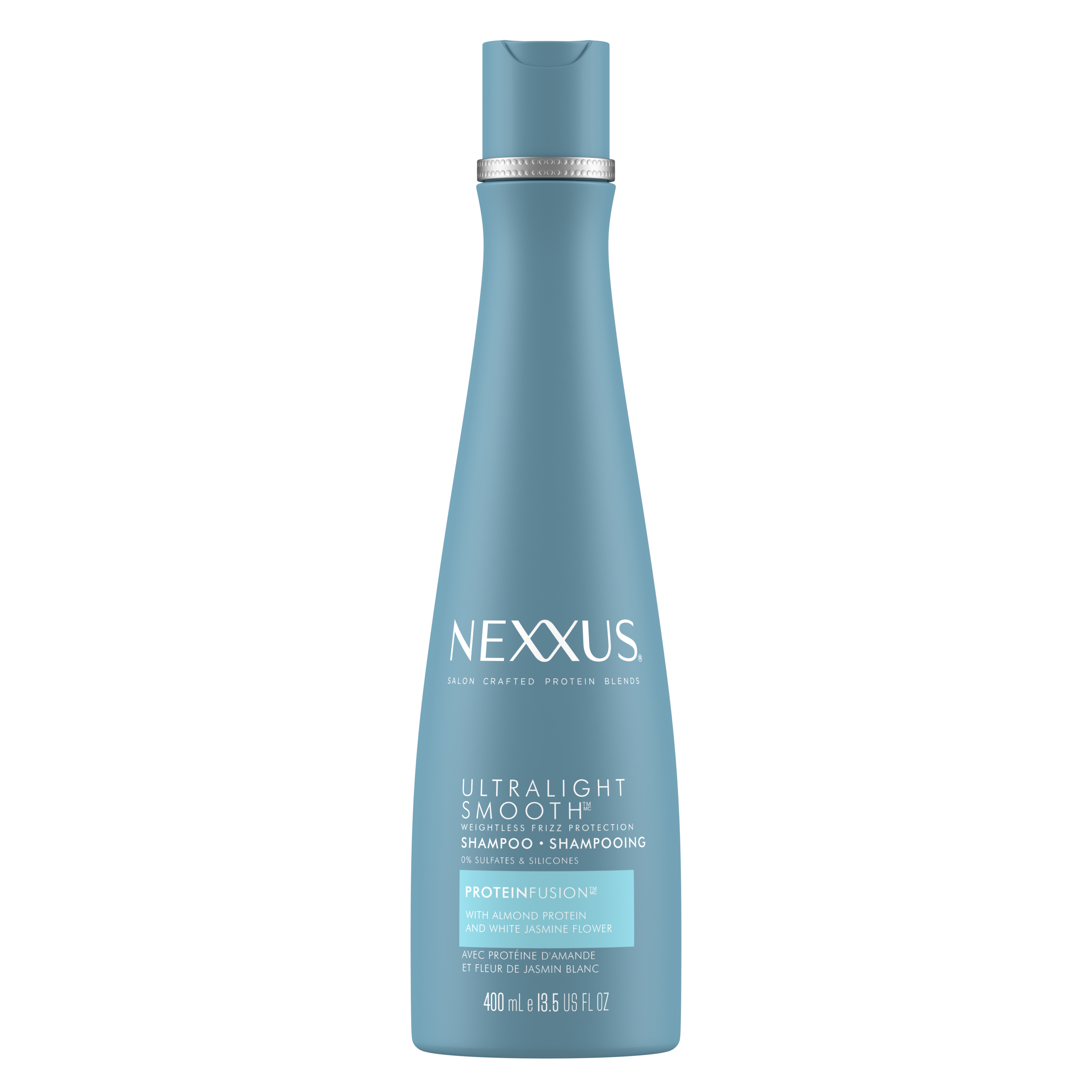 Devant de l’emballage du shampooing Nexxus Ultralight Smooth