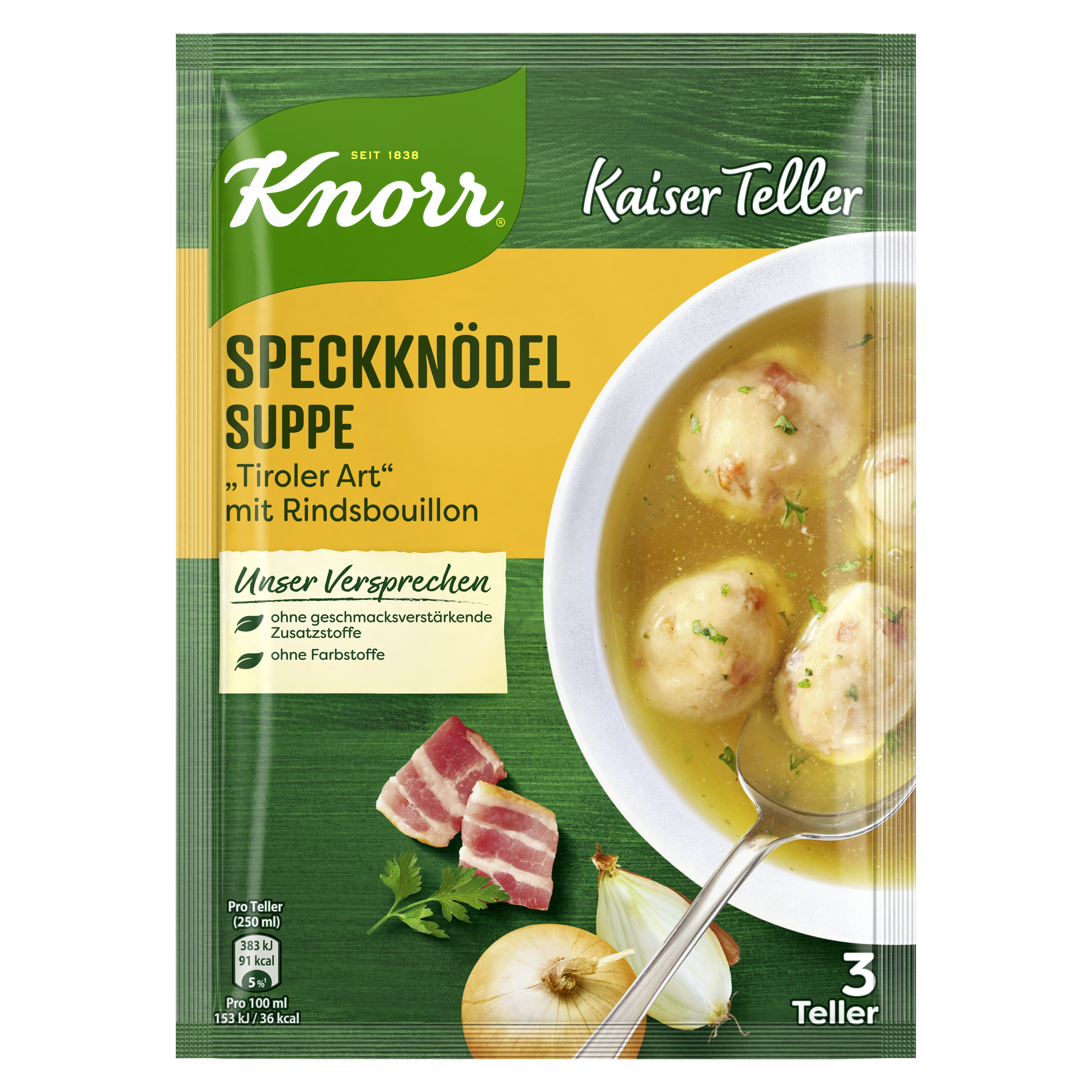 Knorr Kaiser Teller Speckknödel Suppe 3 Teller