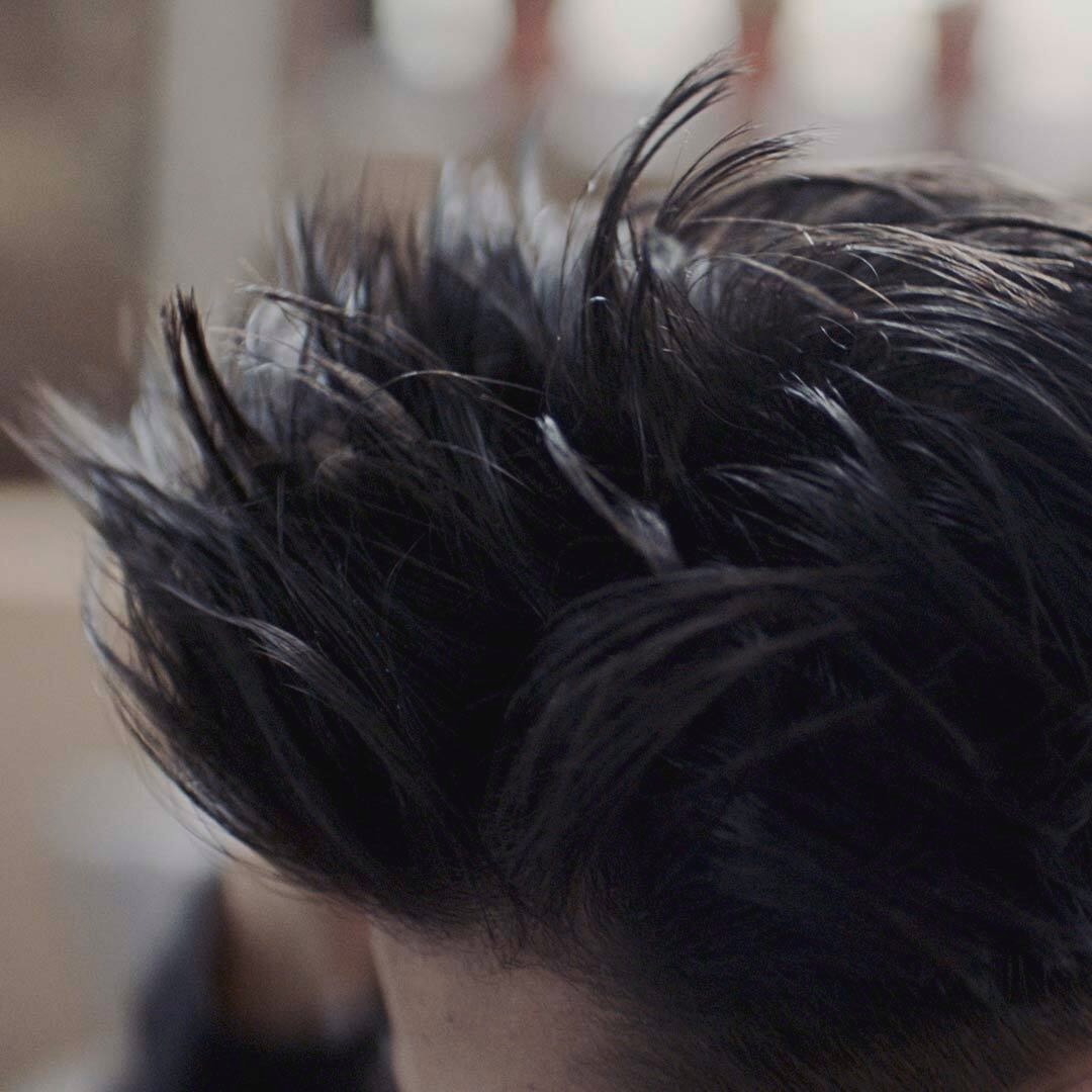 A textured, messy quiff.