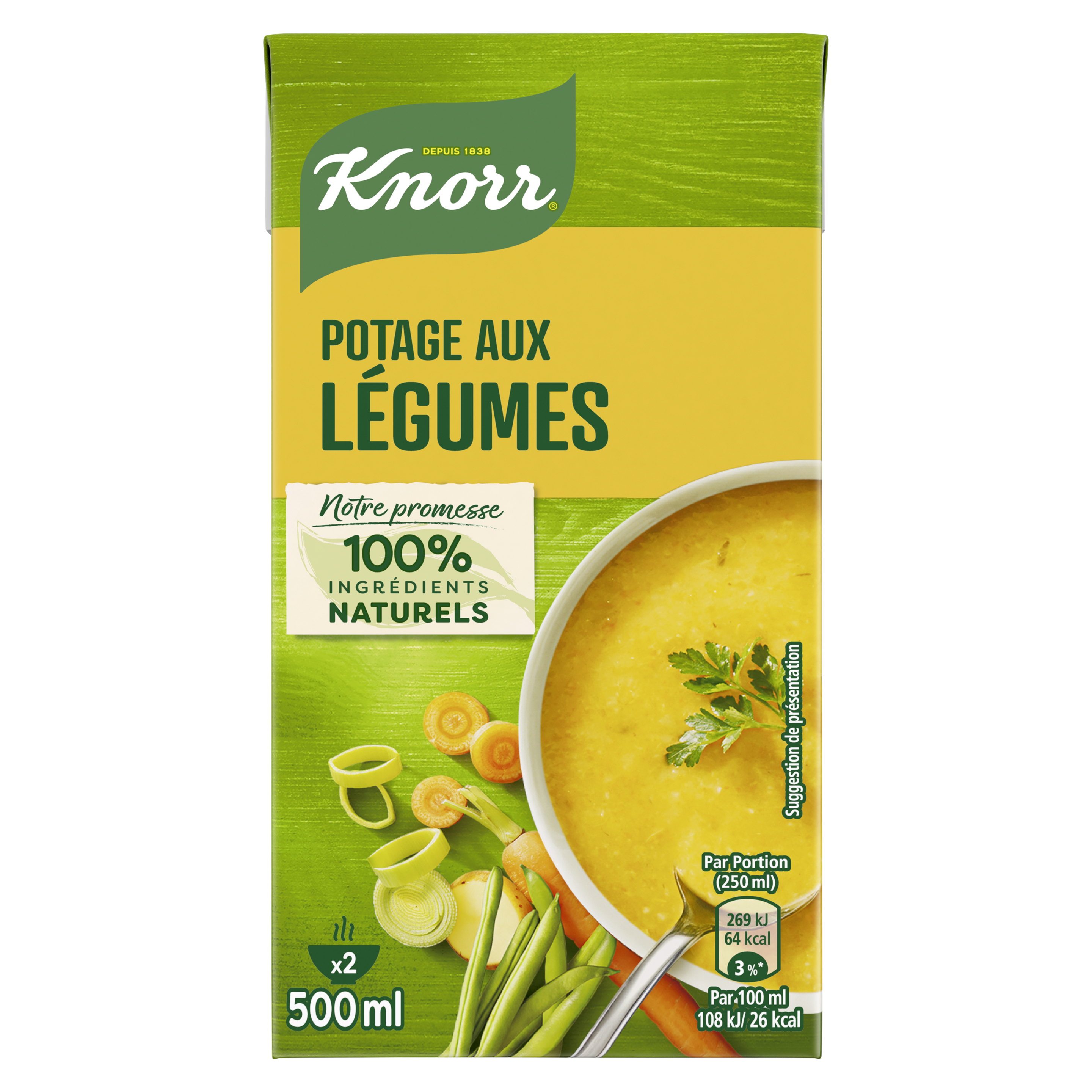 KNORR Potage aux légumes 500 ml brique 2 portions