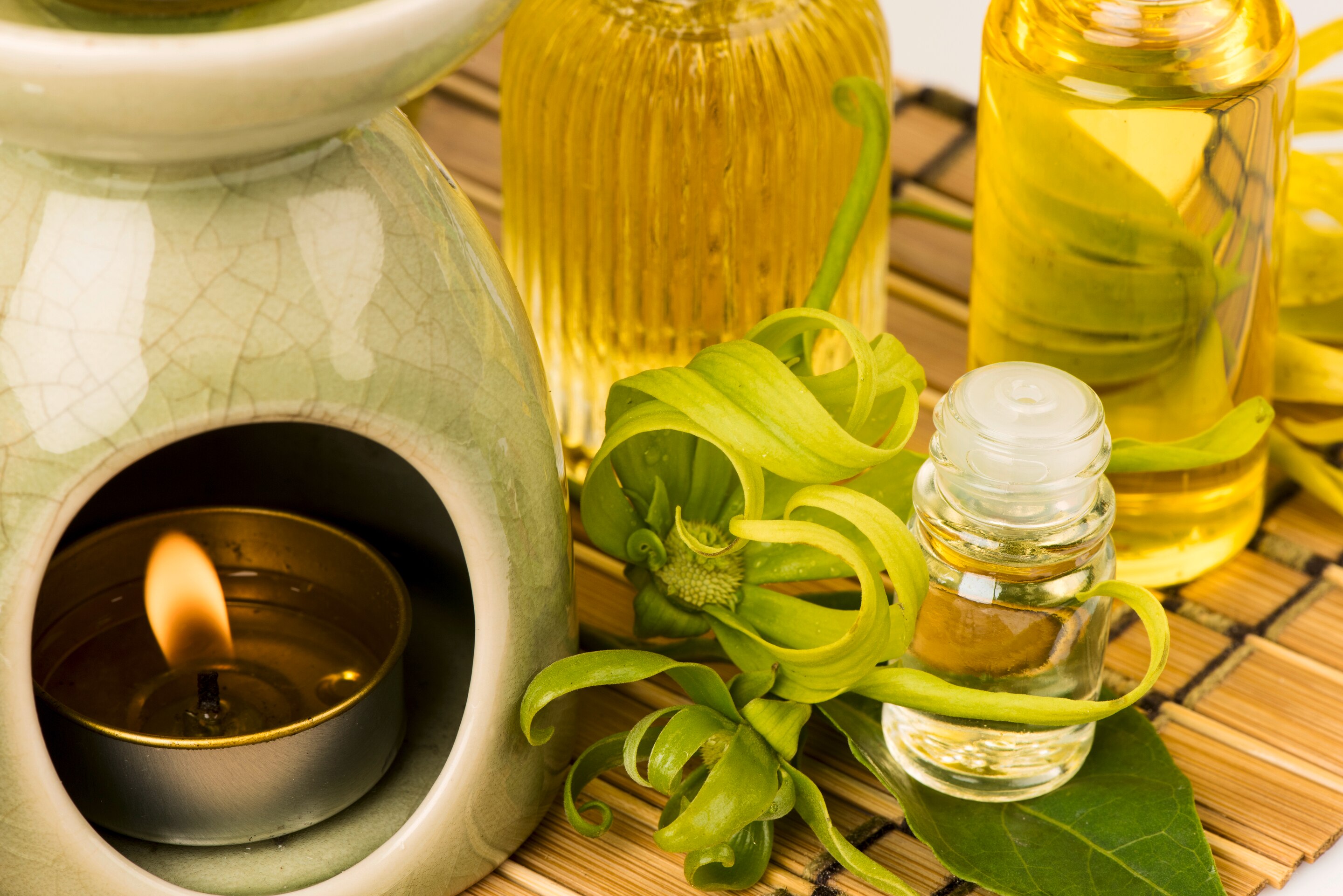 ylang ylang essential oils in small vials