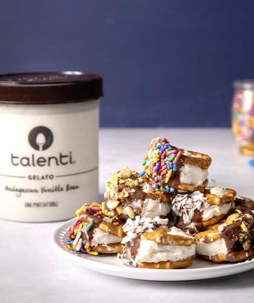 Gelato Pretzel Bite Sandwiches