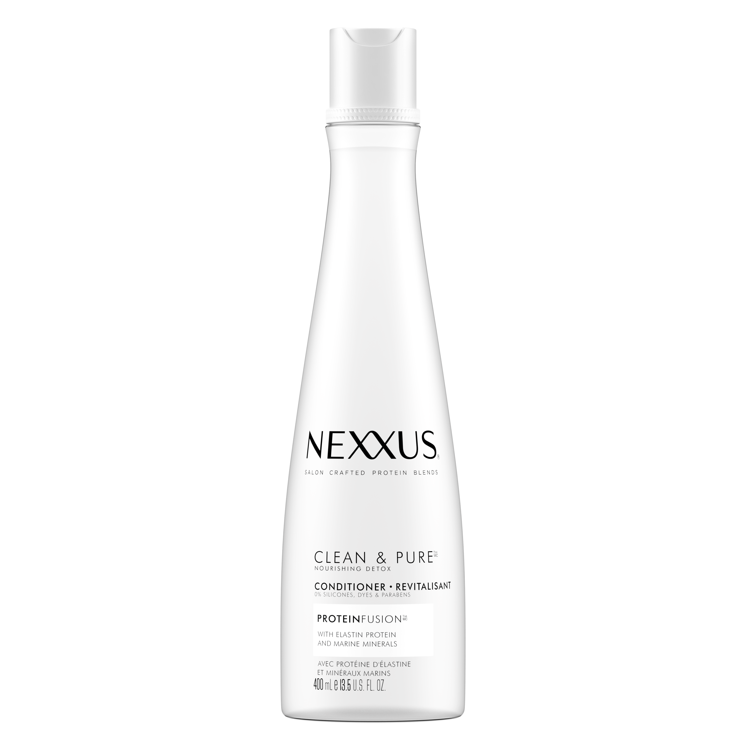 Étiquette de front du revitalisant Nexxus Clean & Pure Nourishing Detox 400 mL