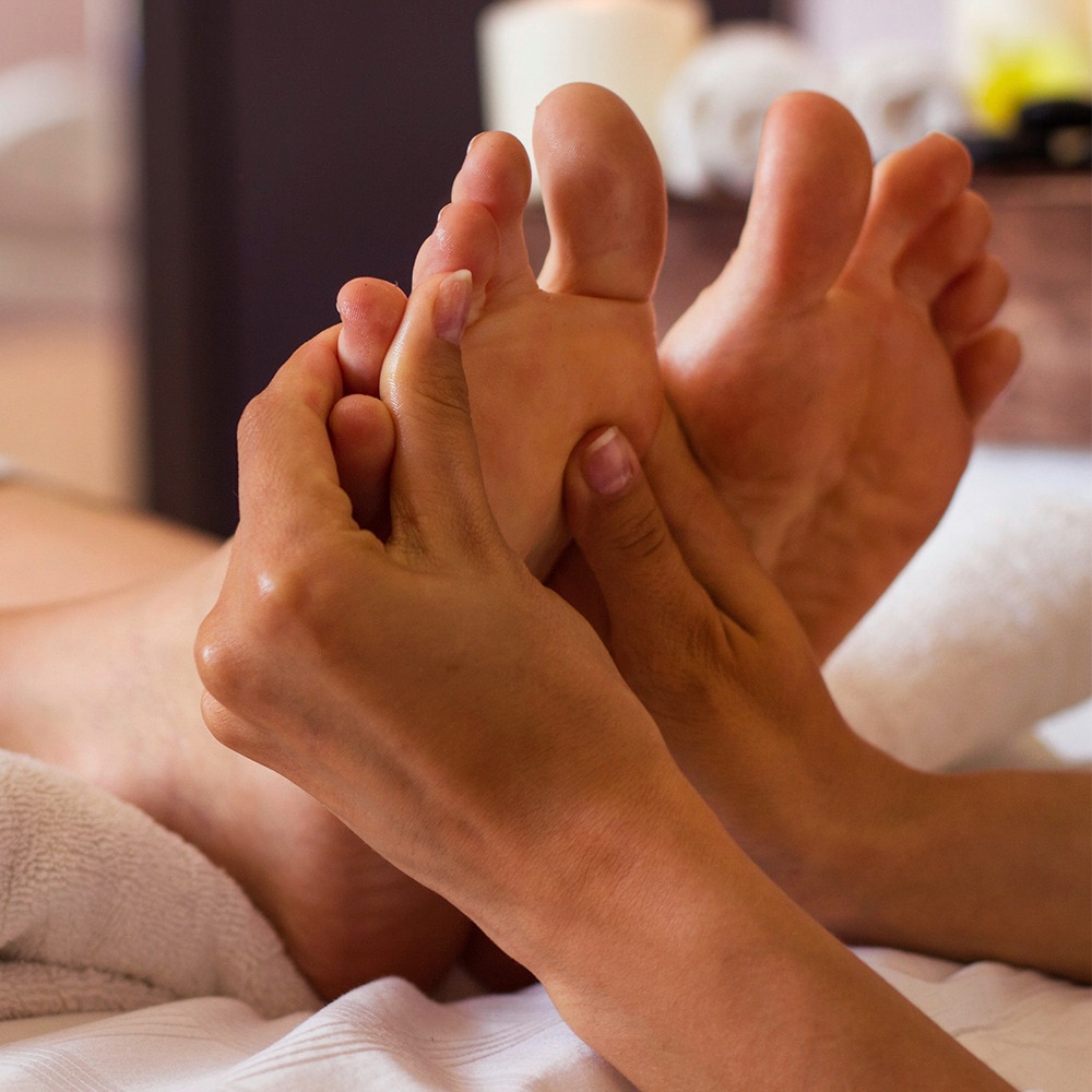 Foot massage and treatment at the spa