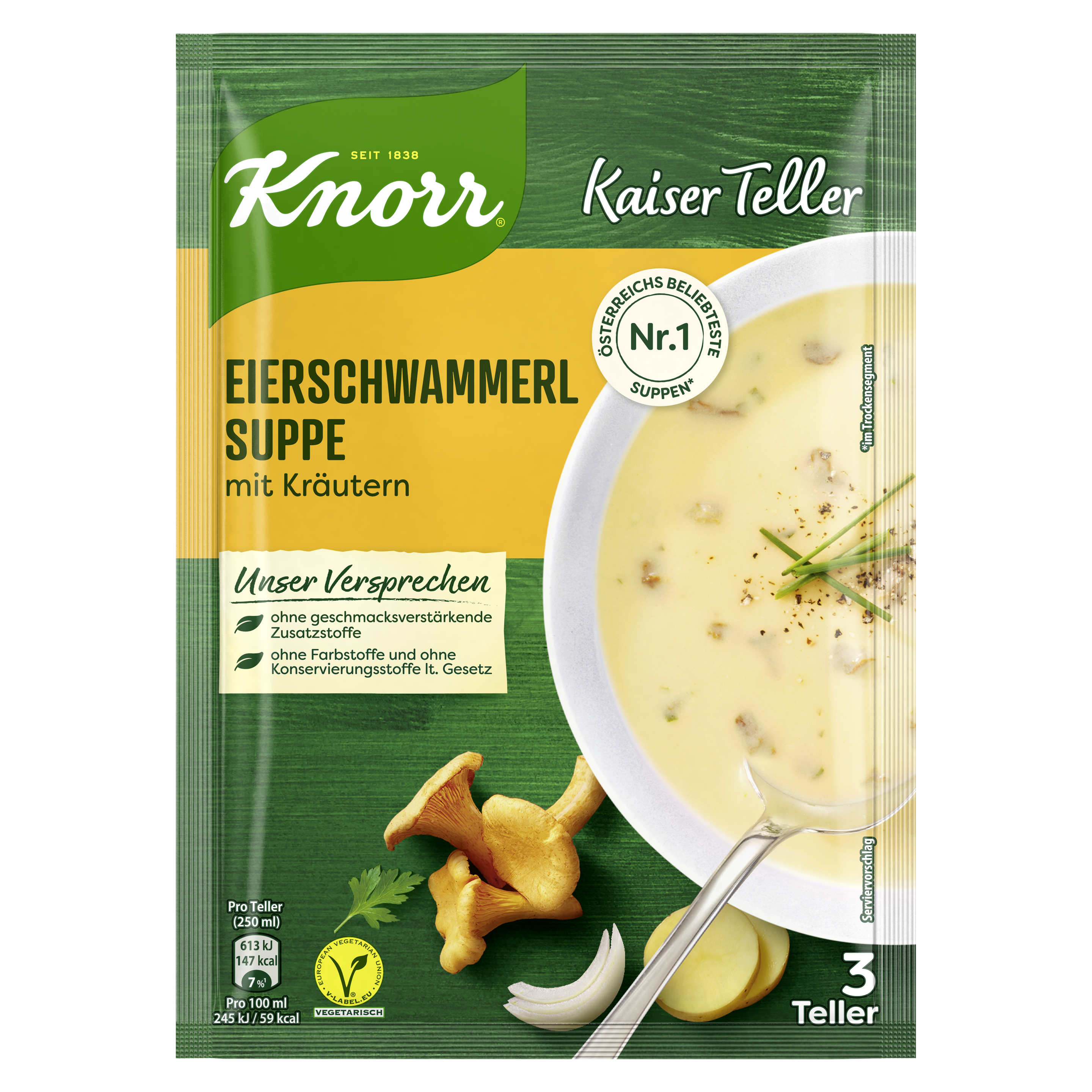 Knorr Kaiser Teller Eierschwammerl Suppe 3 Teller