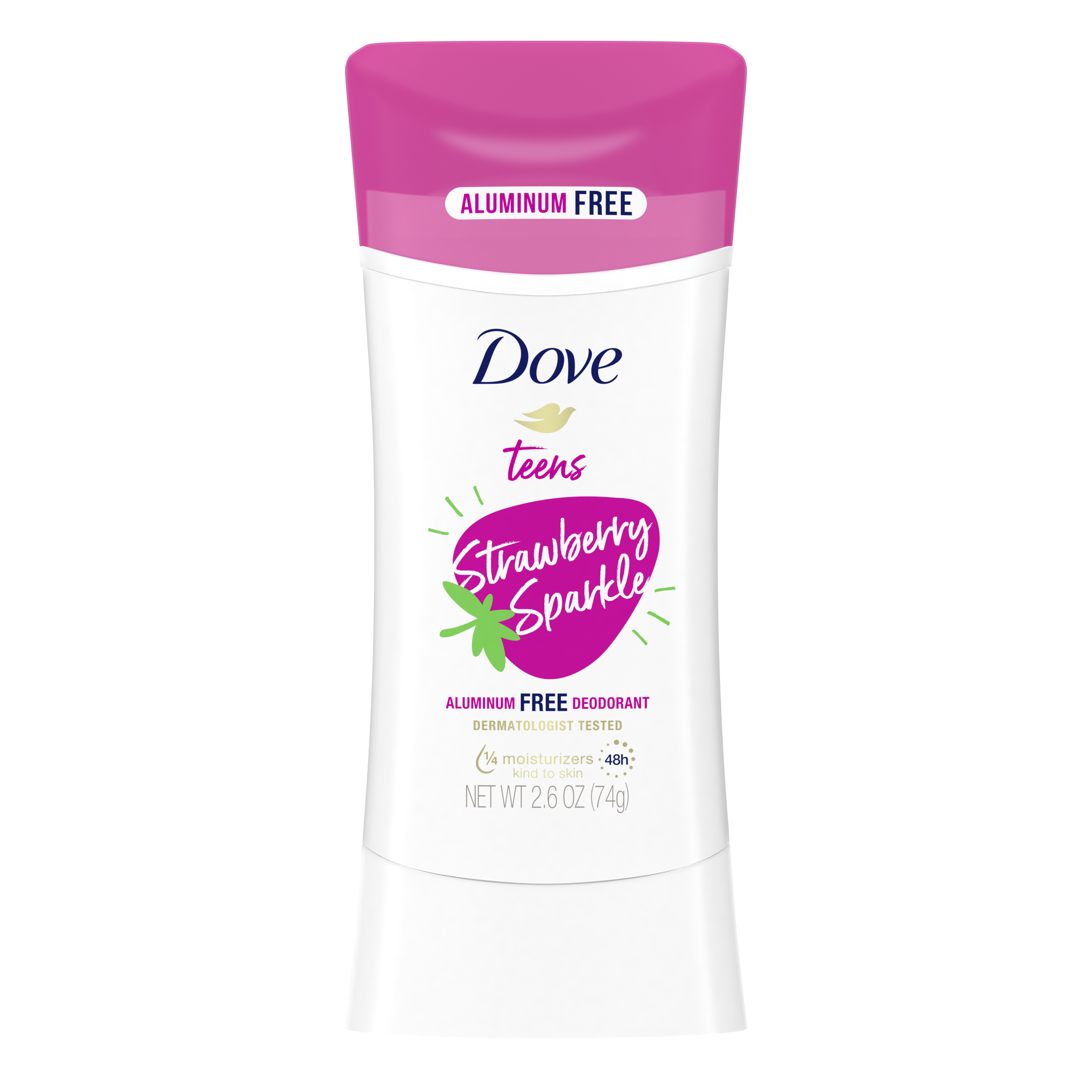 Dove Teens Aluminum-Free Deodorant Stick Strawberry