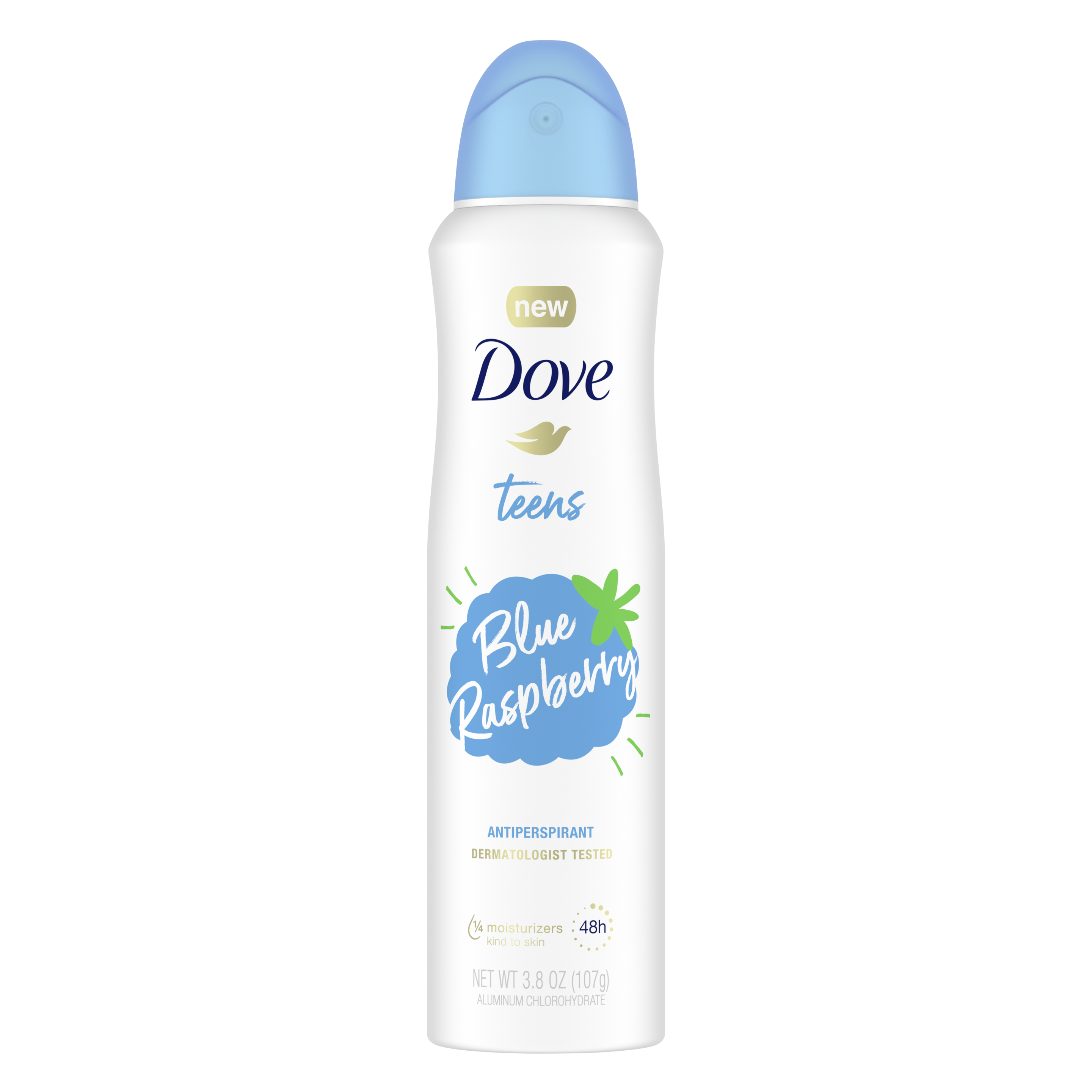 Dove Teens Dry Spray Antiperspirant Deodorant Blue Raspberry