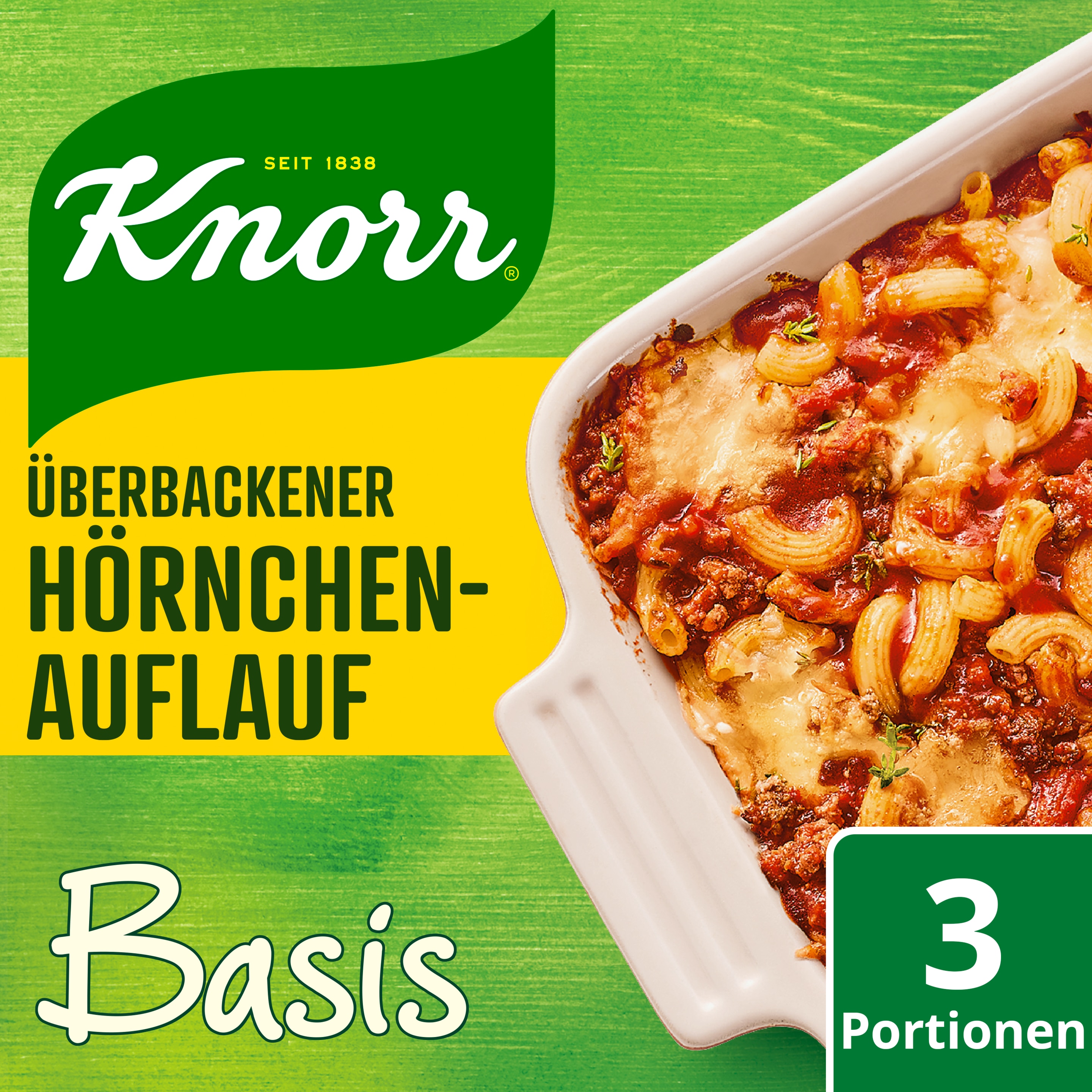 Knorr Basis Überbackener Hörnchen- Auflauf 3 Portionen 52g packshot