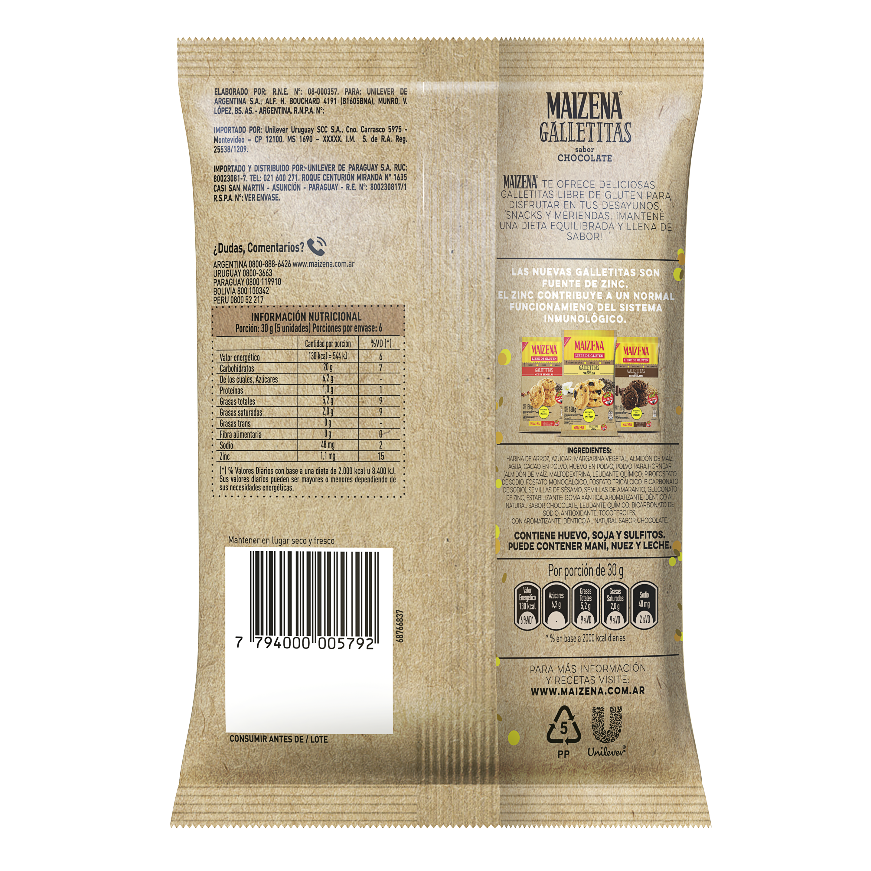 Premezcla de bizcochuelo sabor Chocolate sin TACC - Maizena