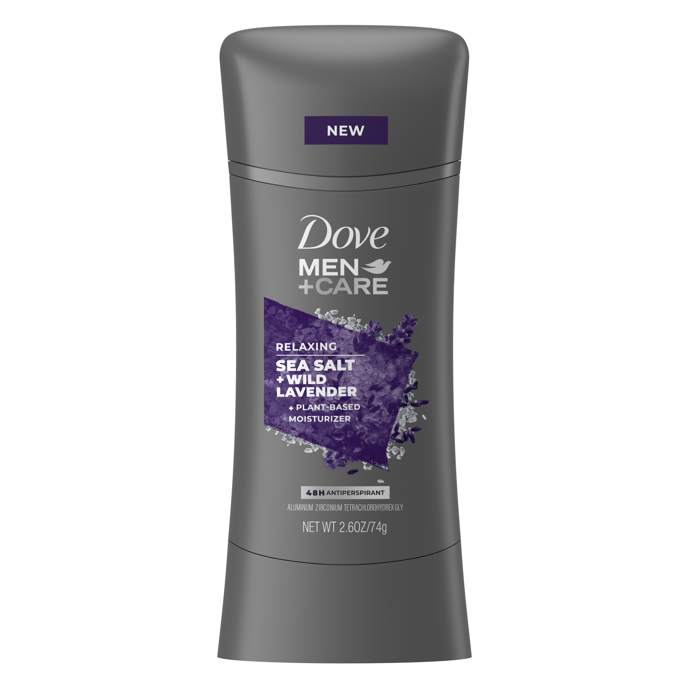 Dove Men+Care Antiperspirant Deodorant Stick For Men Sea Salt + Wild Lavender Front