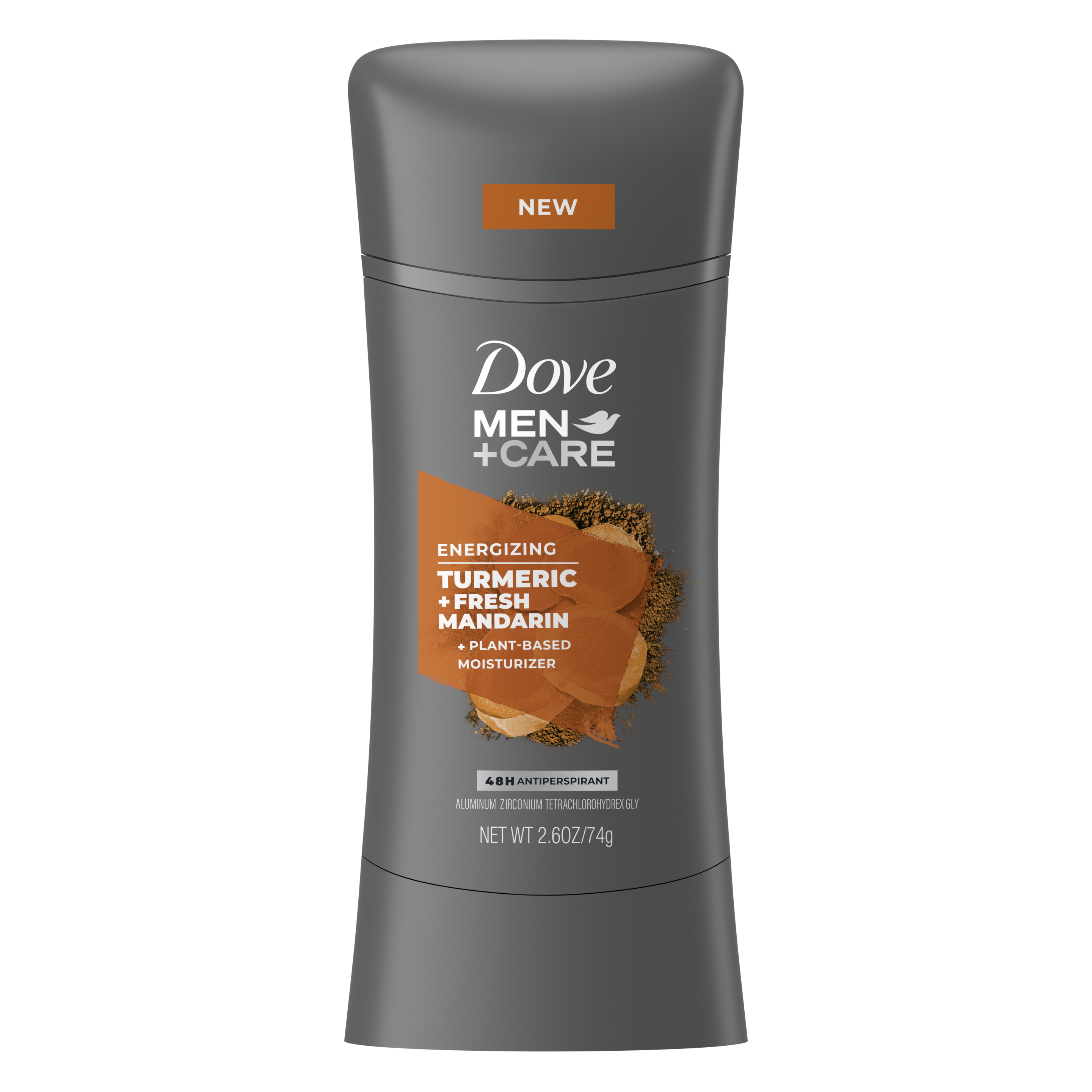 Dove Men+Care Antiperspirant Deodorant Stick For Men Turmeric + Fresh Mandarin Front