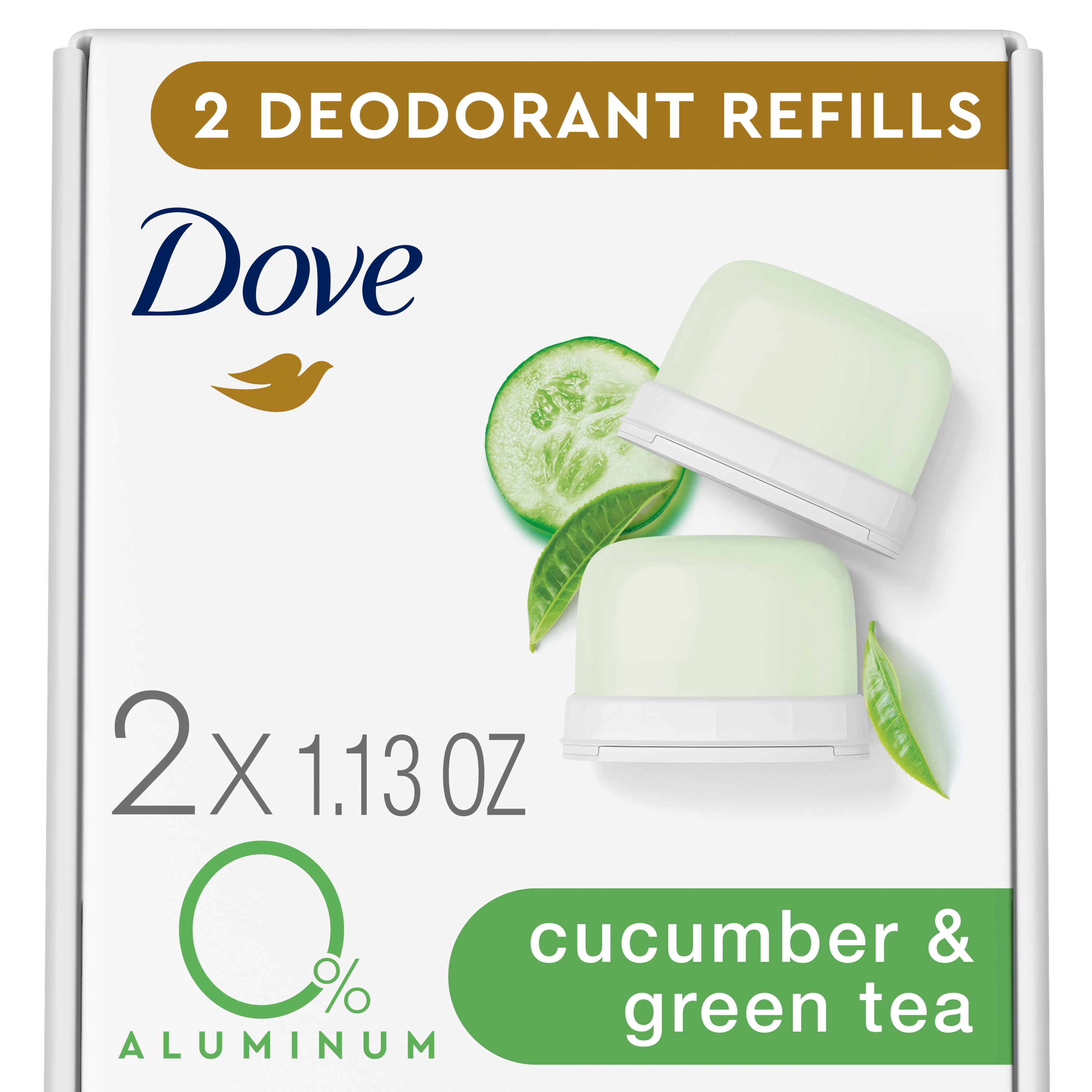 Dove Stick Deodorant Refills 0% Aluminum Cucumber & Green Tea Refill Kit