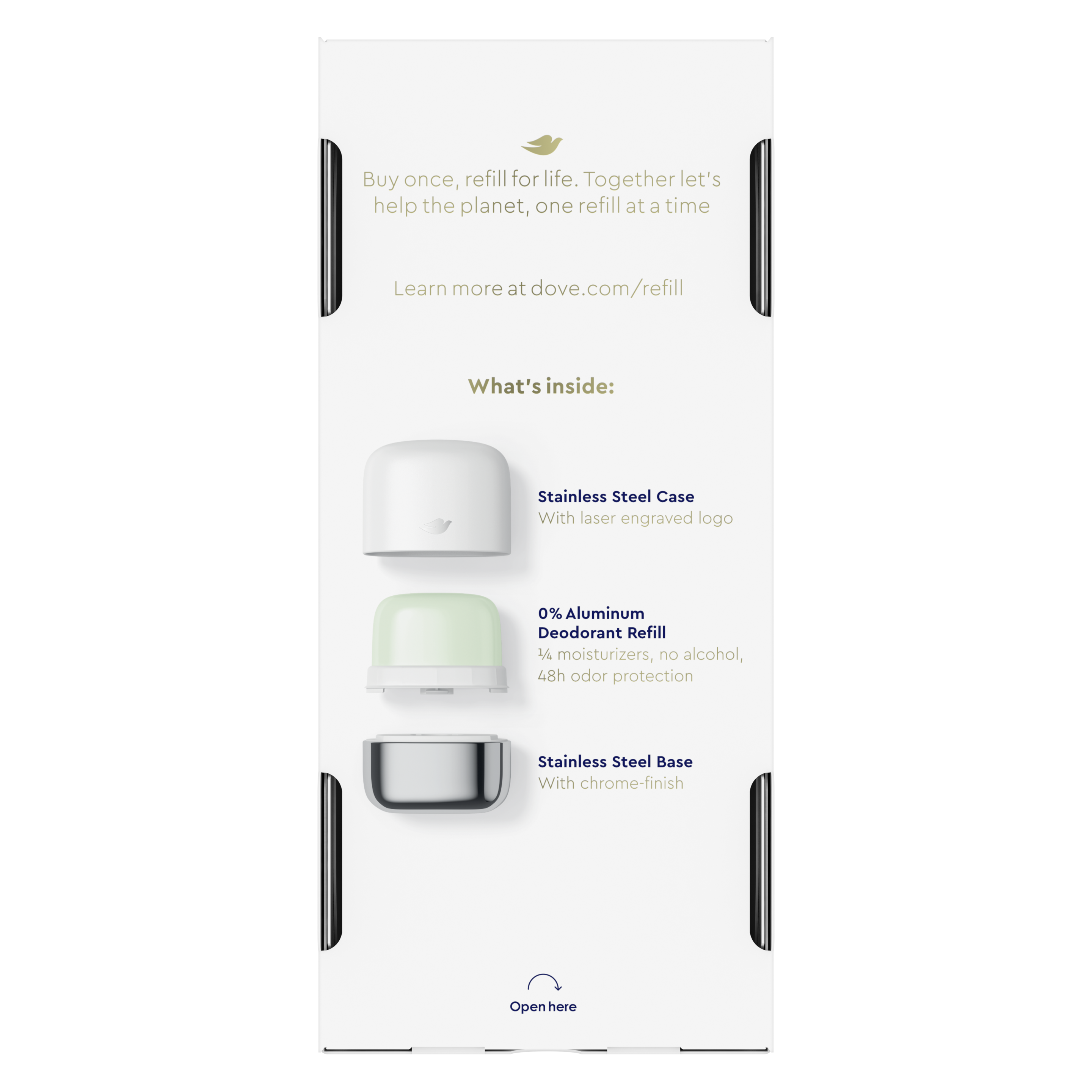 Dove Refillable Deodorant 0% Aluminum Cucumber & Green Tea Starter Kit