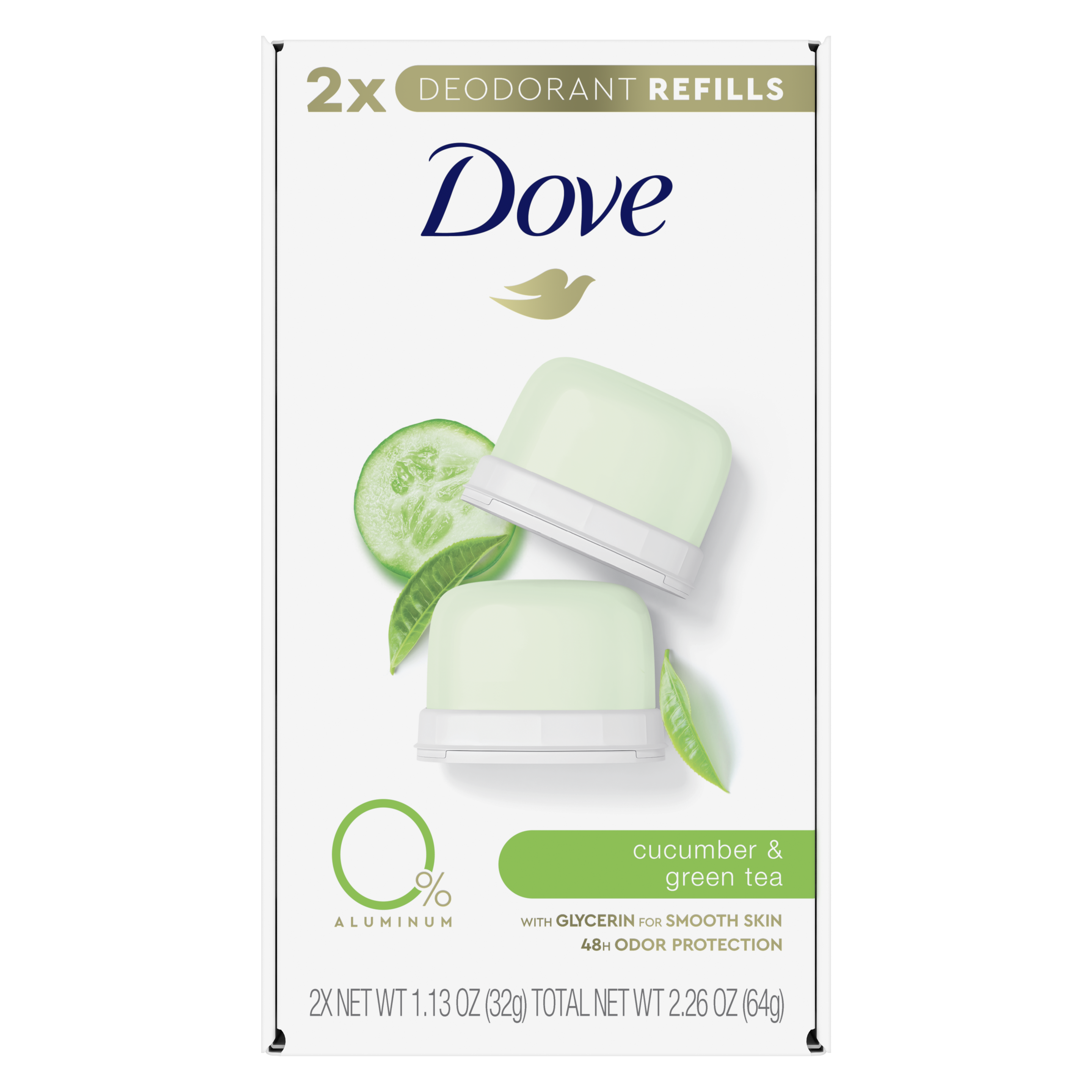  Dove Desodorante recargable Kit de inicio Desodorante para  mujeres Pepino y té verde 0% aluminio 1.13 oz : Belleza y Cuidado Personal