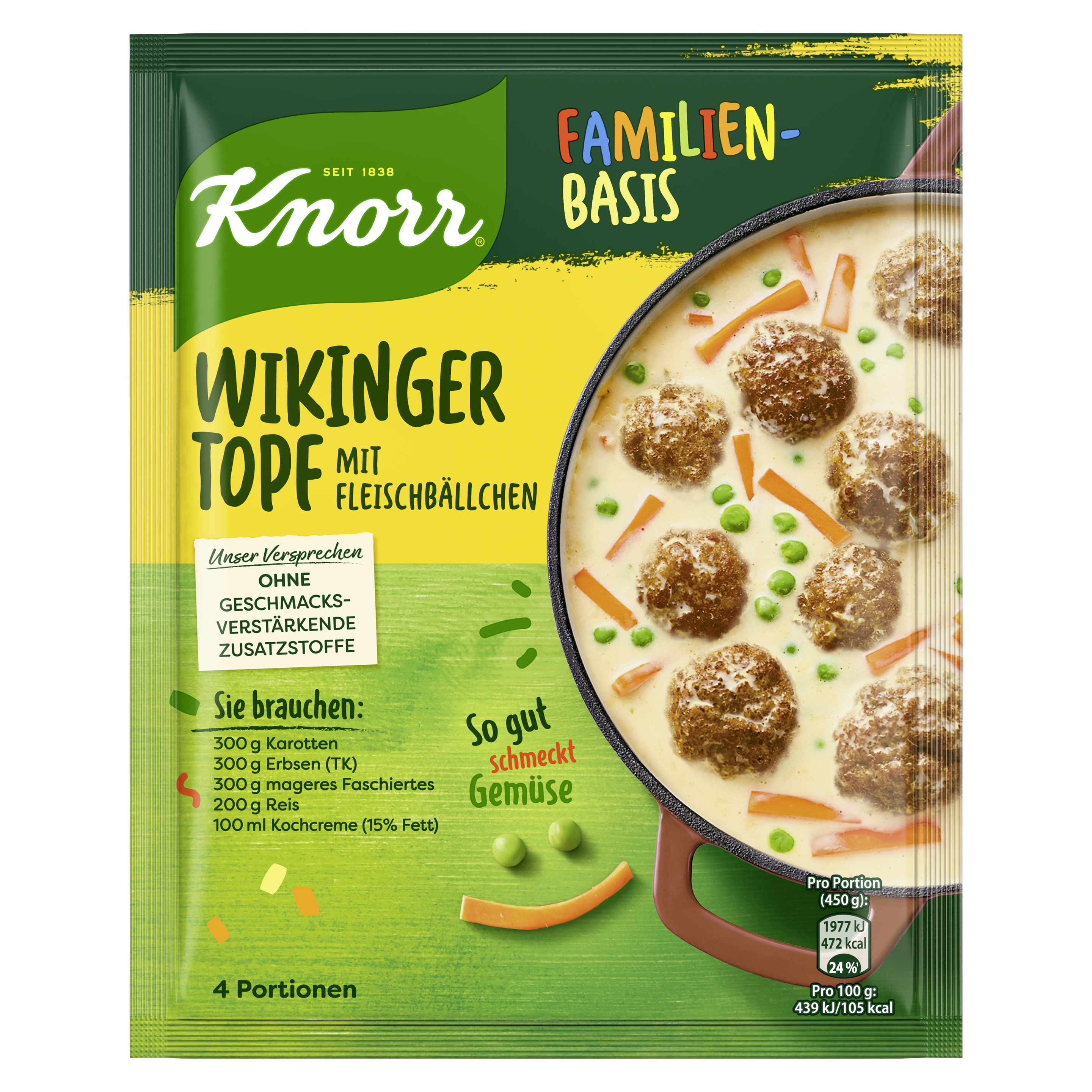 Knorr Familienbasis Wikingertopf mit Fleischbällchen 4 Portionen