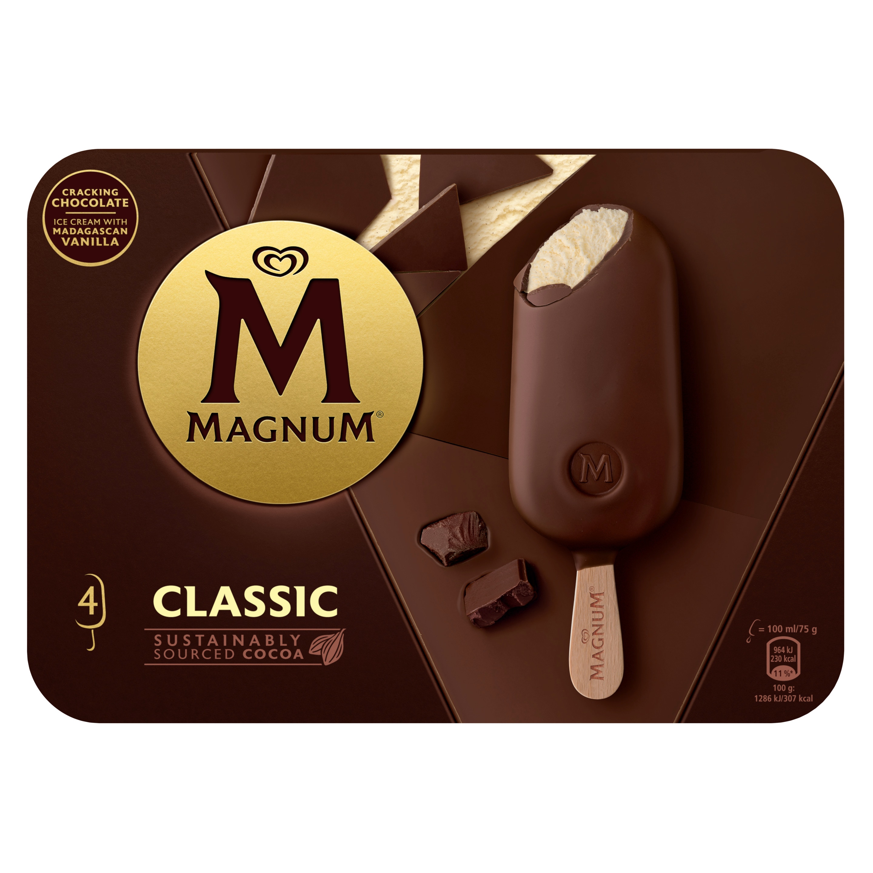Magnum Classic Ice Cream 4 x 100ml Front