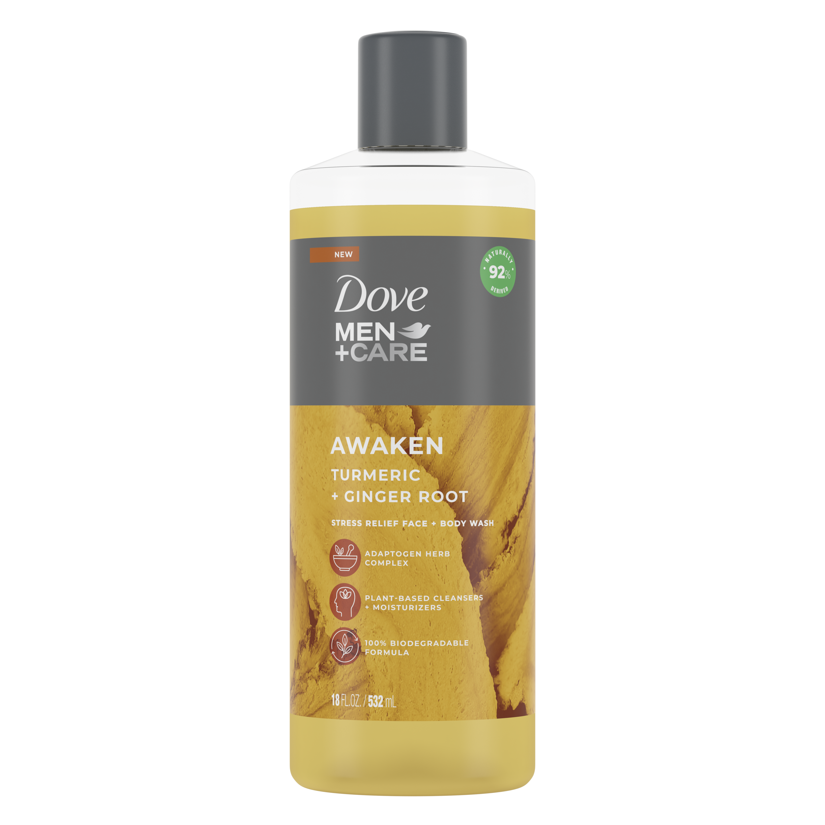 Dove Men+Care Awaken Turmeric + Ginger Root Face + Body Wash