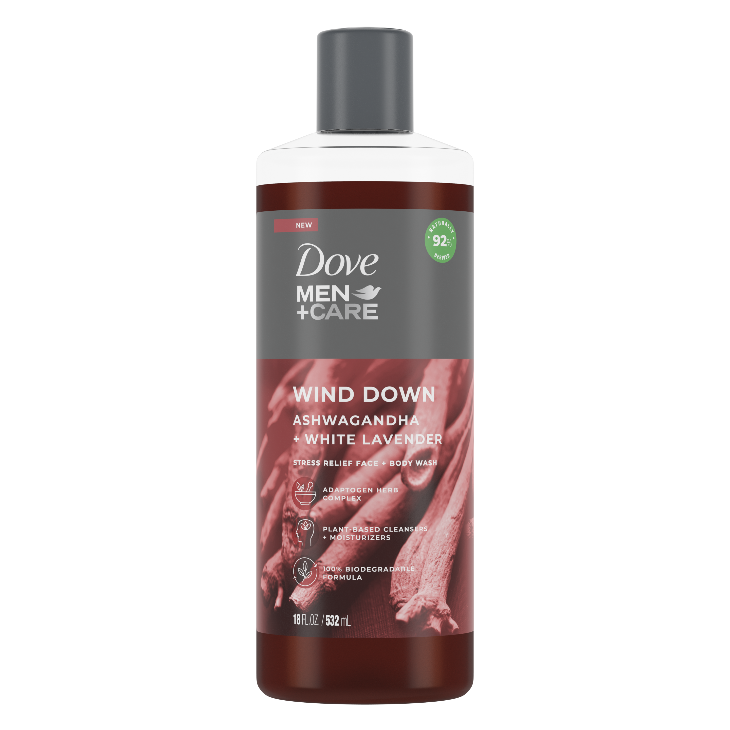 Dove Men+Care Wind Down Ashwagandha + White Lavender Face + Body Wash