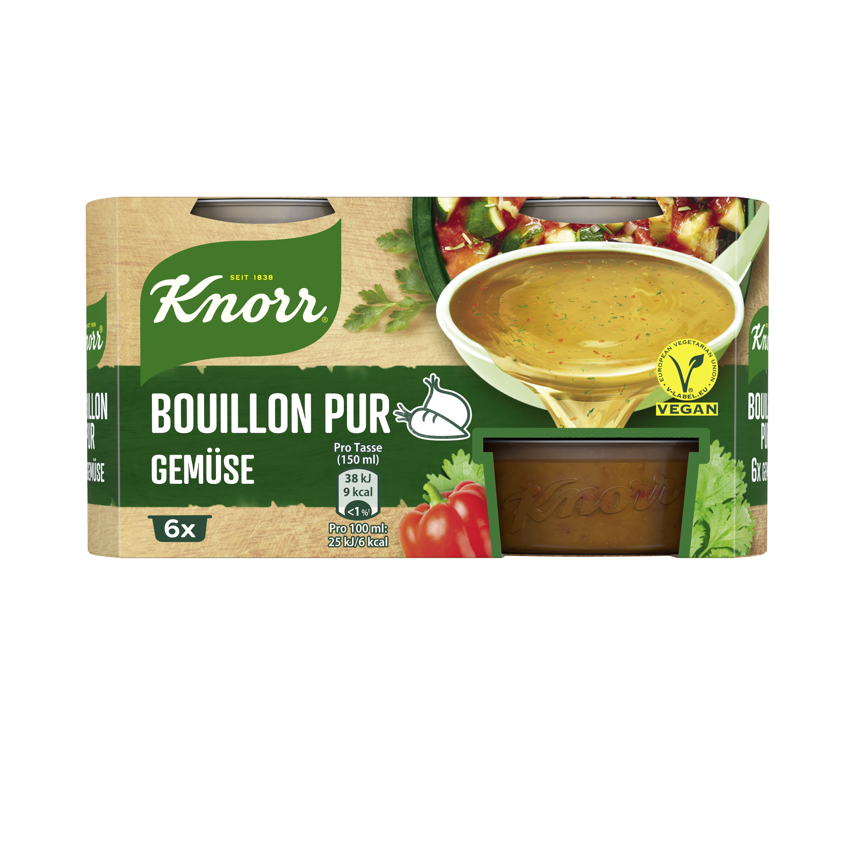 Knorr Bouillon Pur Gemüse 6er 3L Töpfchen