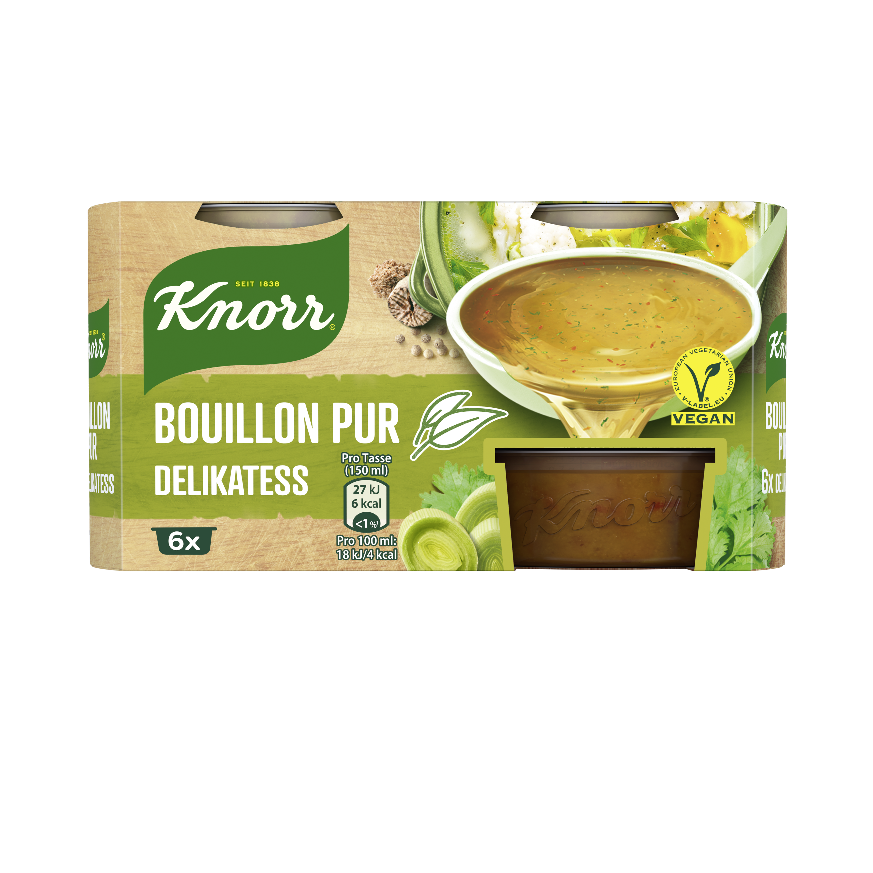 Knorr Bouillon Pur Delikatess 6er 3L Töpfchen