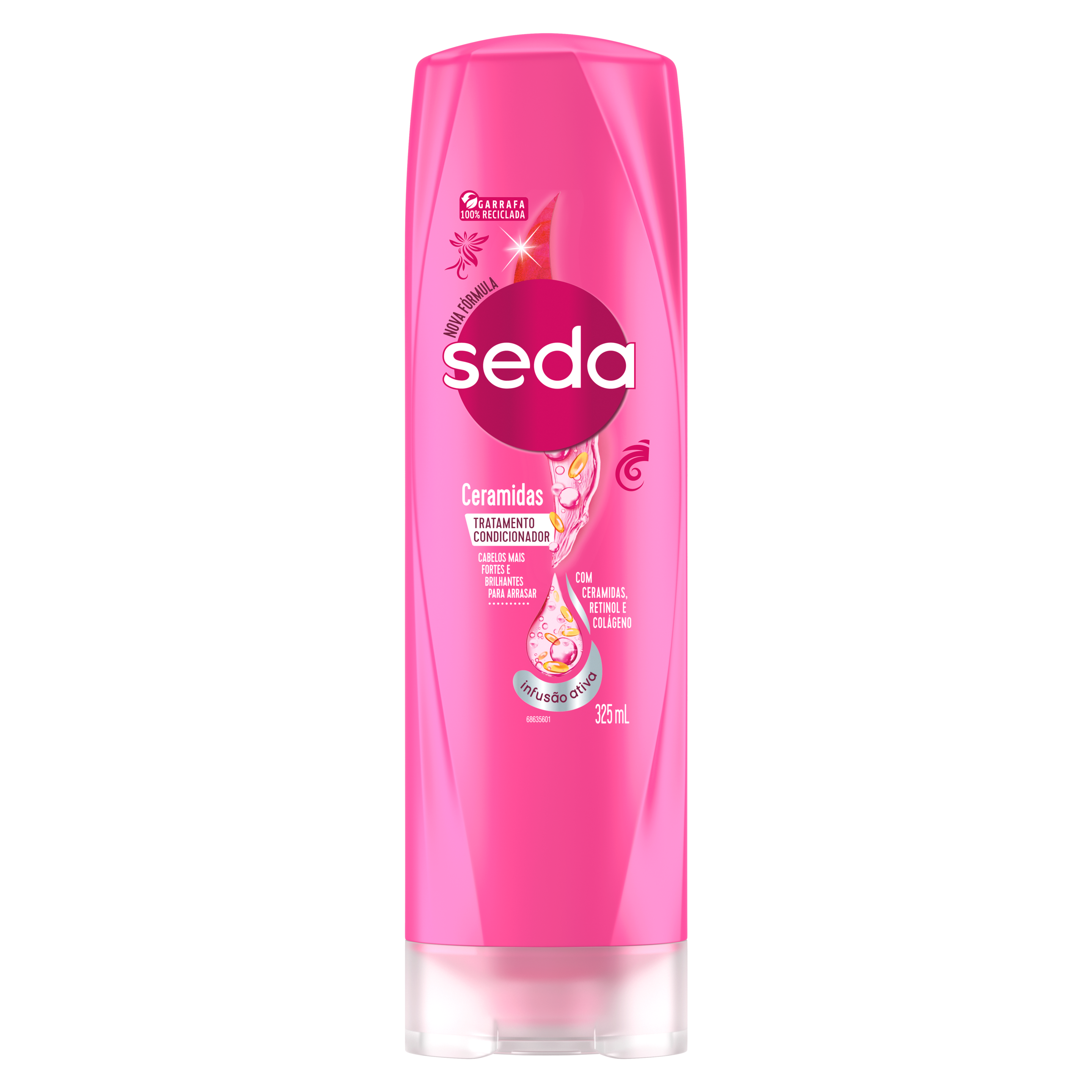 Uma imagem frontal da embalagem de Shampoo Seda Ceramidas 325ml
