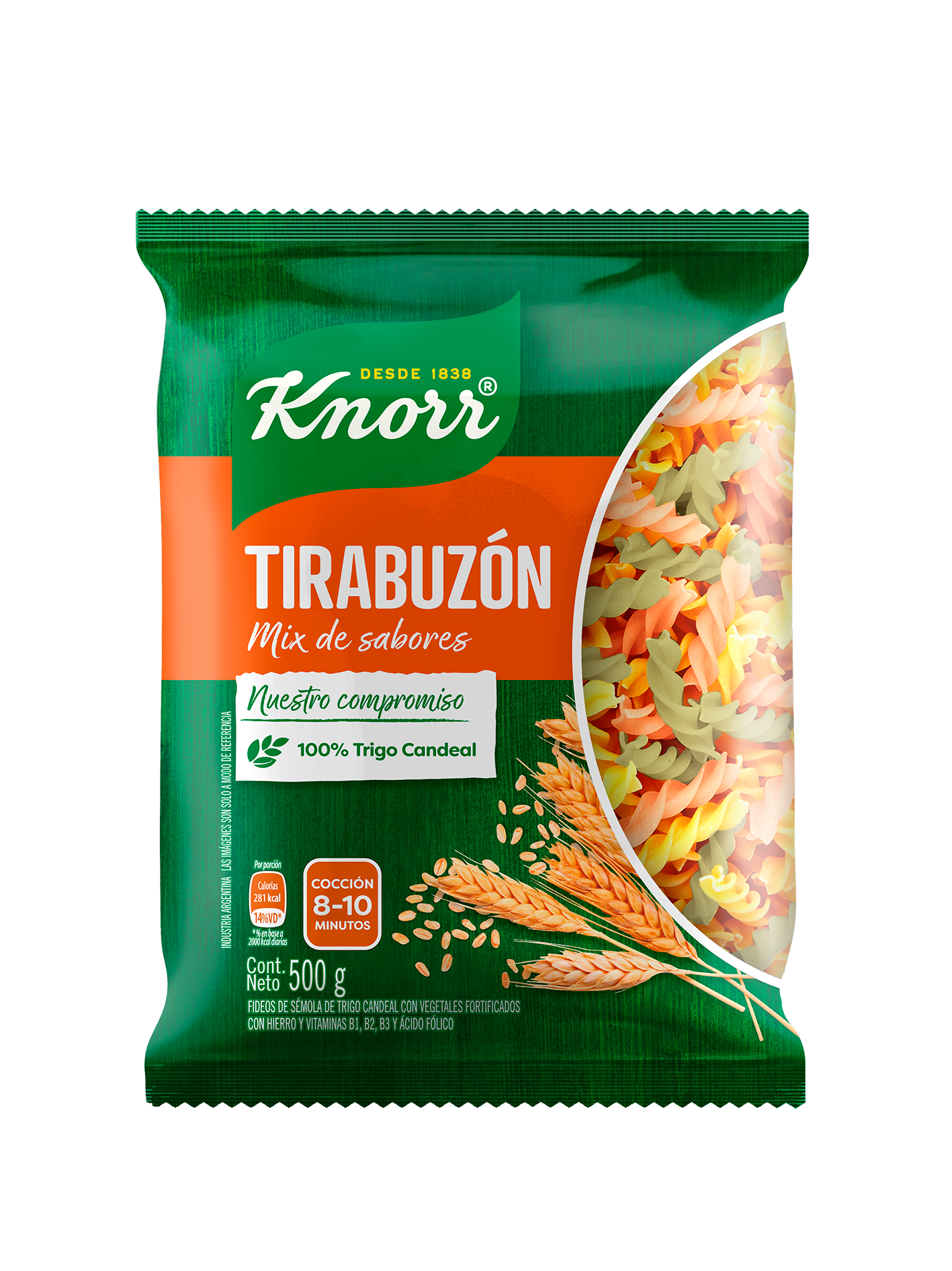 Imagen de envase Pastas Tirabuzón Mix de Sabores Knorr