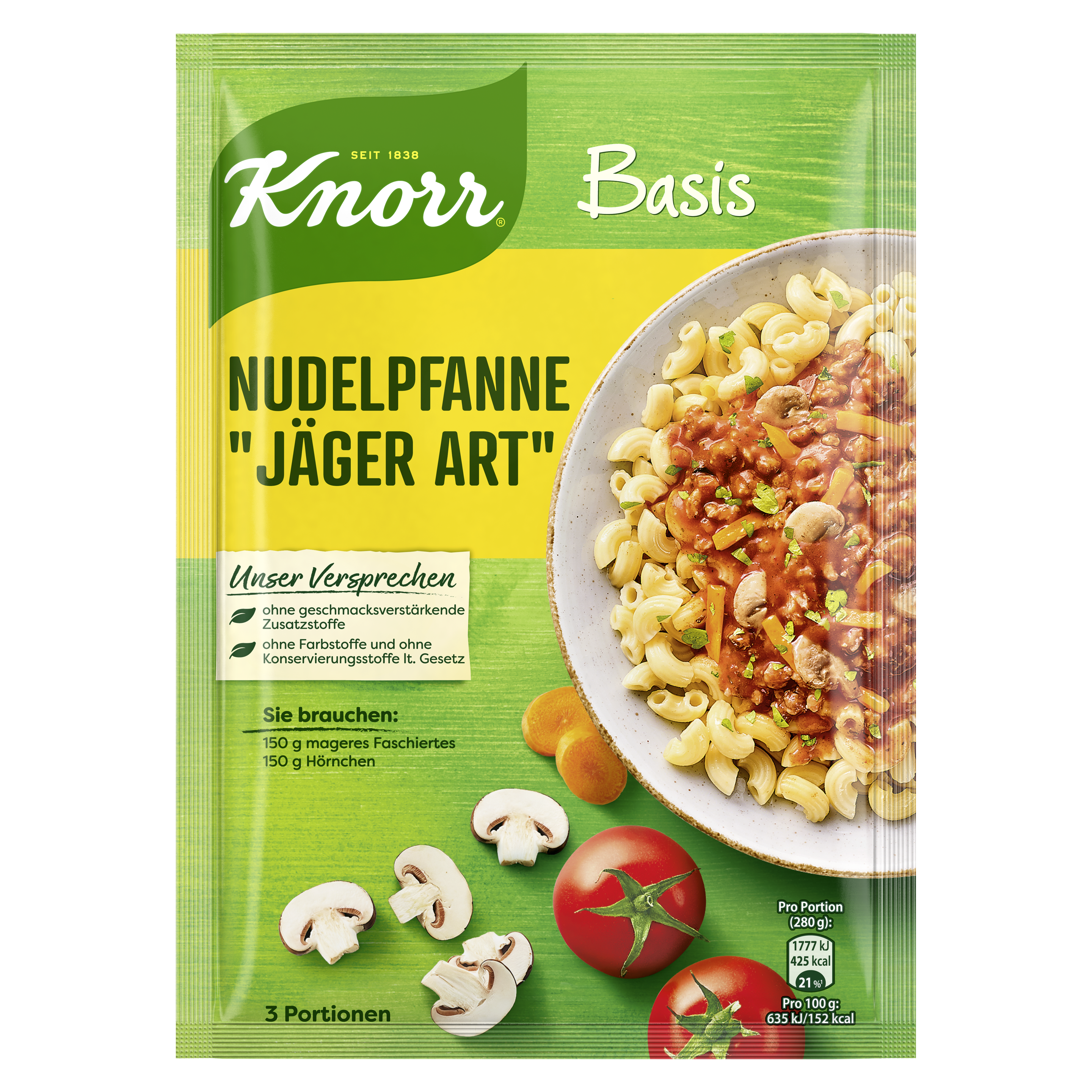 Knorr Basis Nudelpfanne "Jäger Art" 3 Portionen