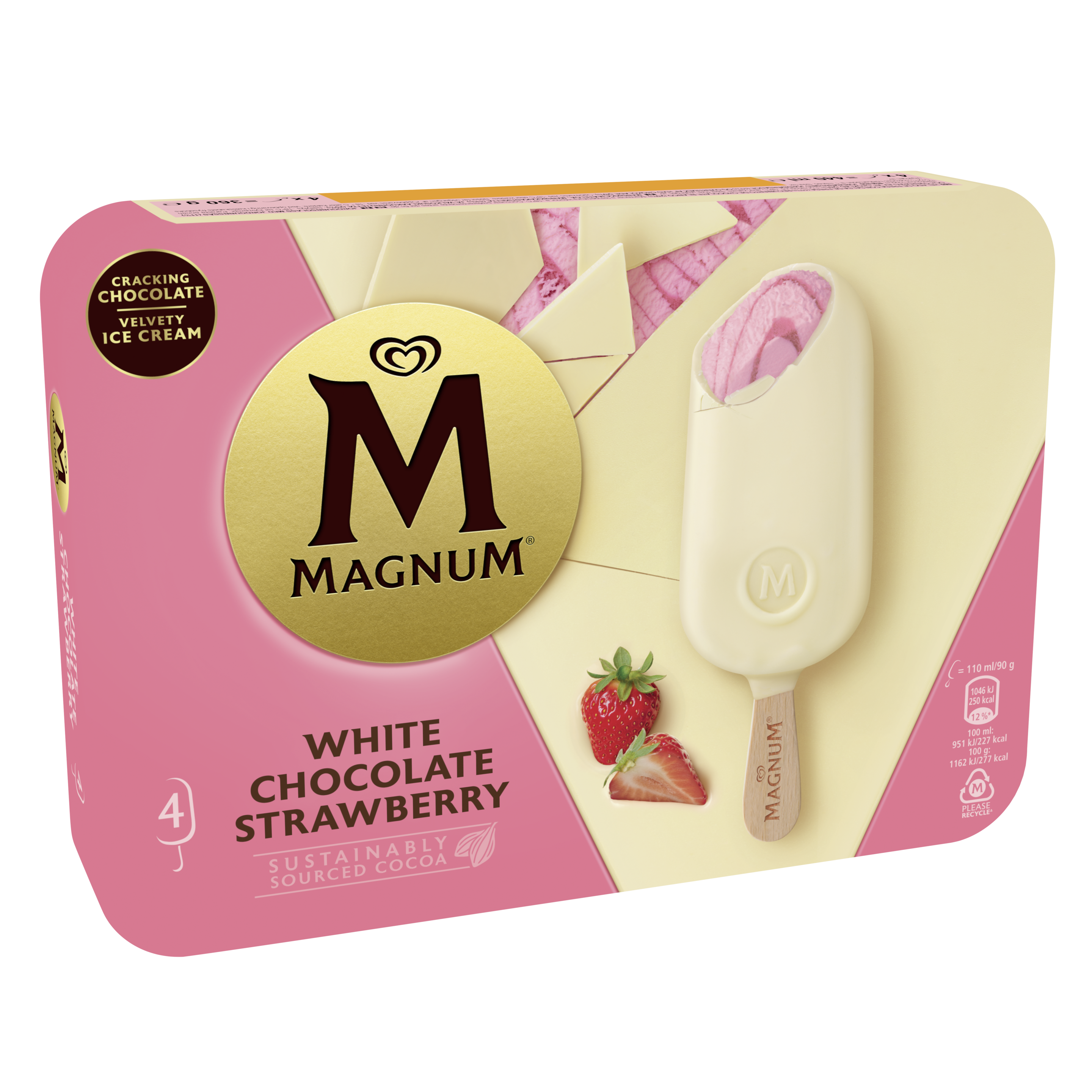 Magnum White Chocolate & Strawberry 4-p