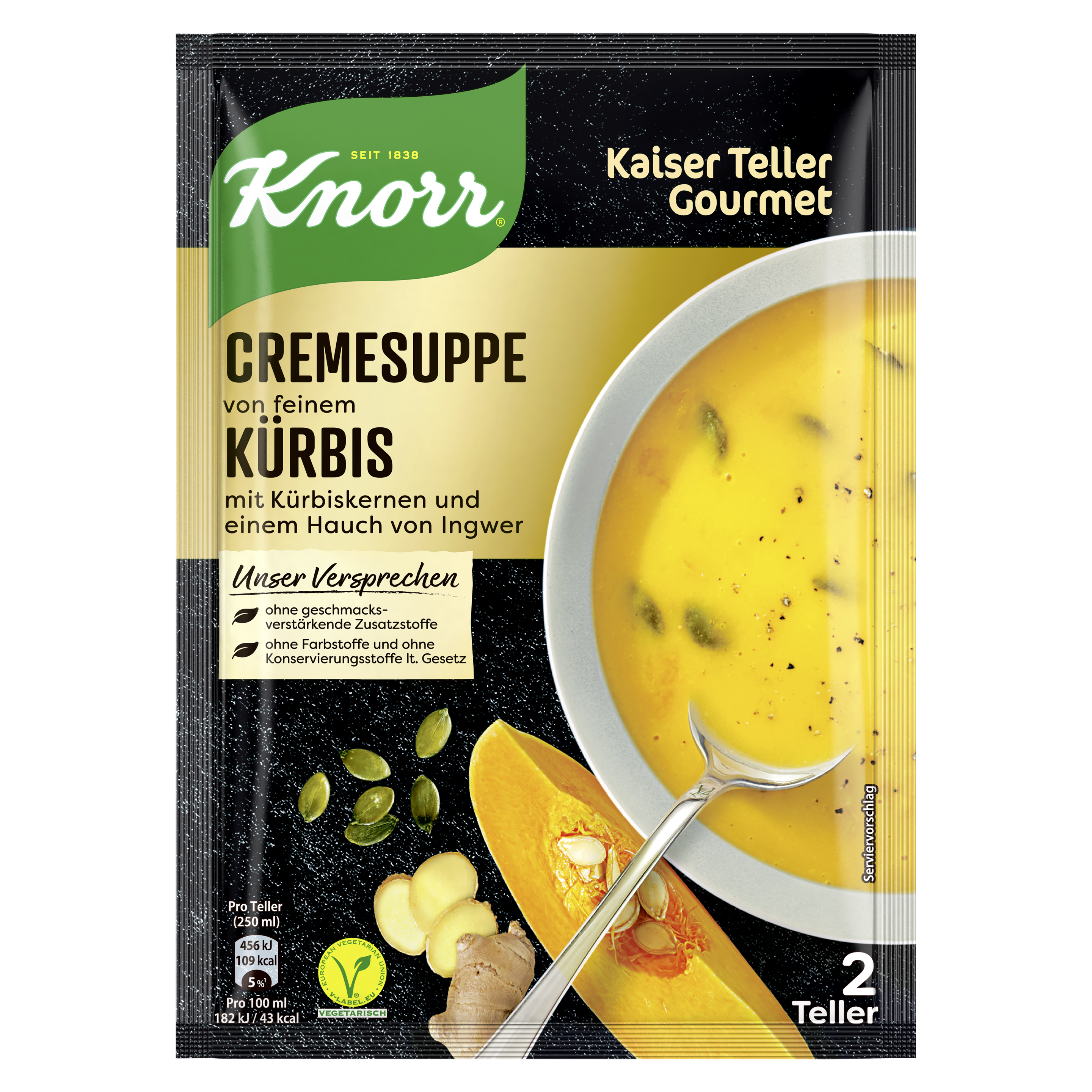 Knorr Kaiser Teller Gourmet Feine Kürbis Cremesuppe 2 Teller