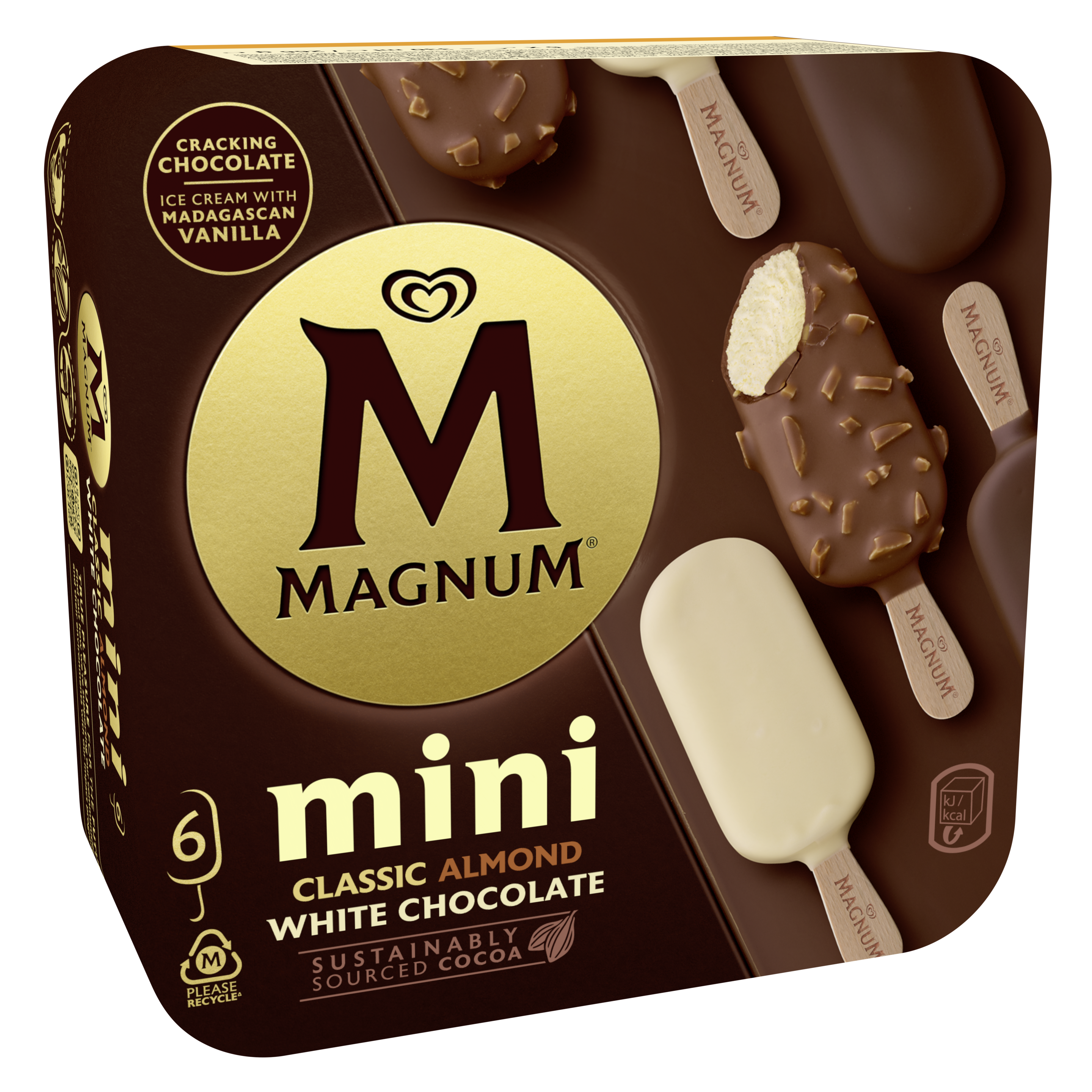 Multipack Magnum Mini Clássico, Amêndoas e Chocolate Branco