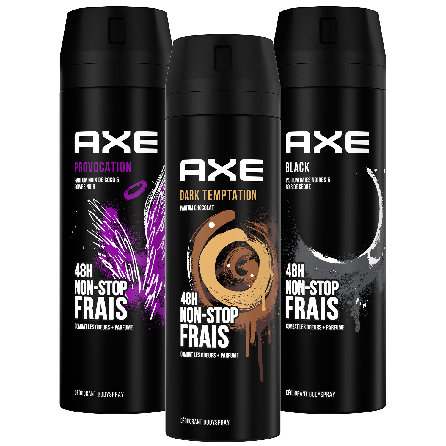 Une sélection de déodorants et anti-transpirants Axe.